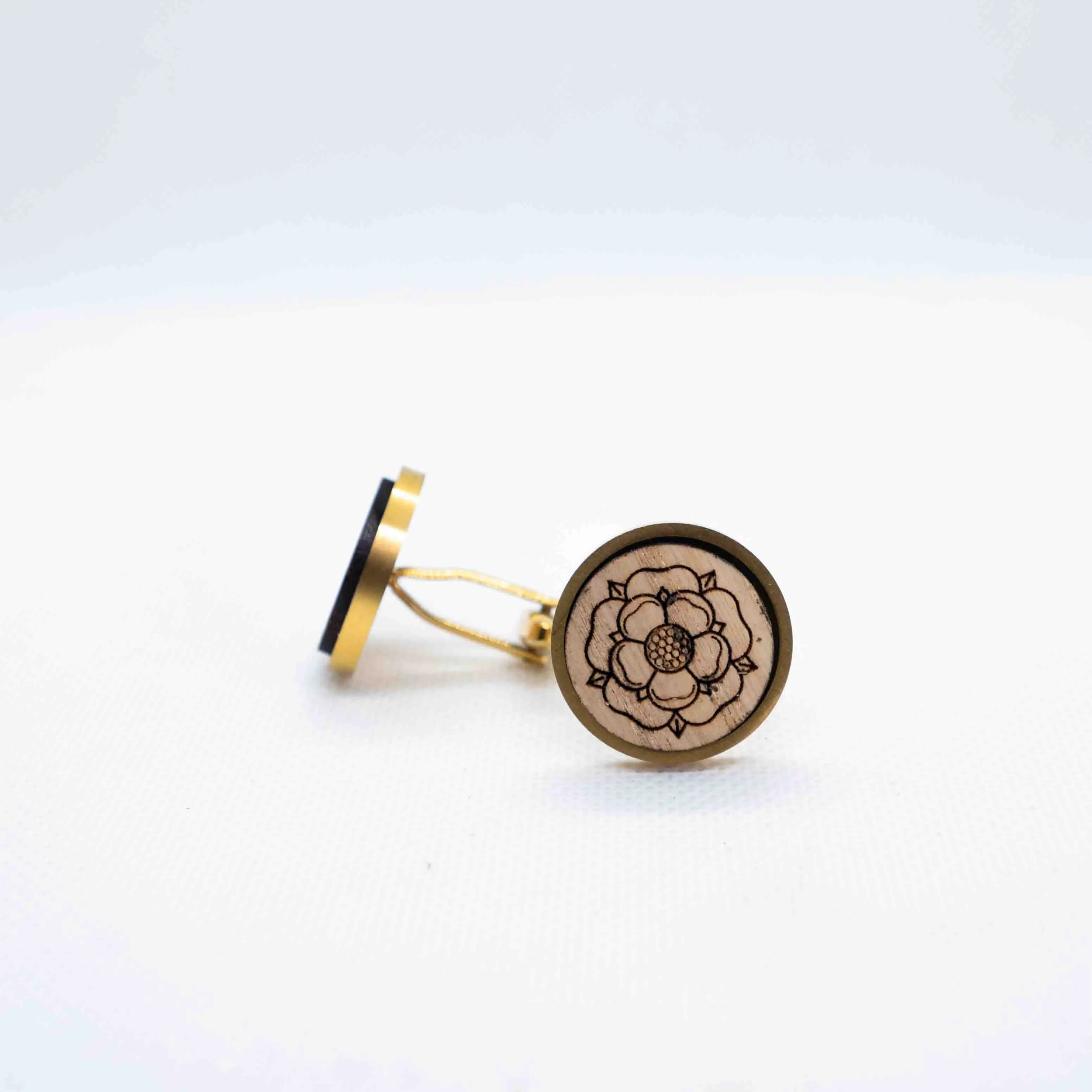 Tudor Rose Wooden Cufflinks
