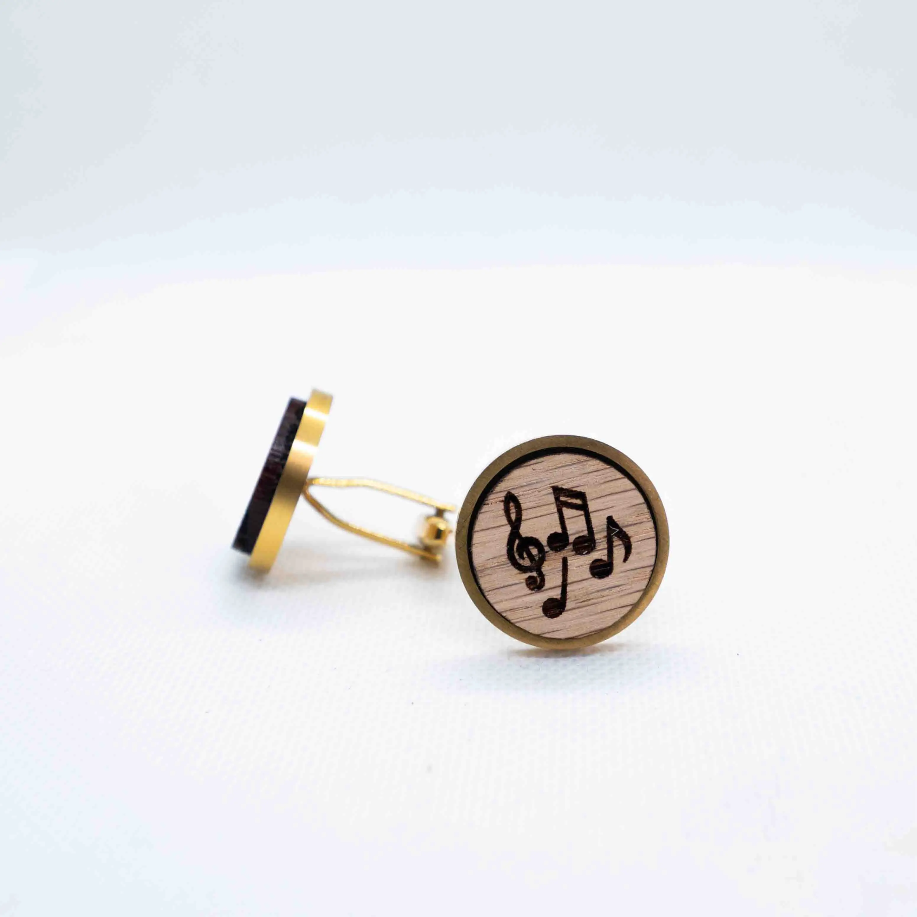Musical Note Wooden Cufflinks