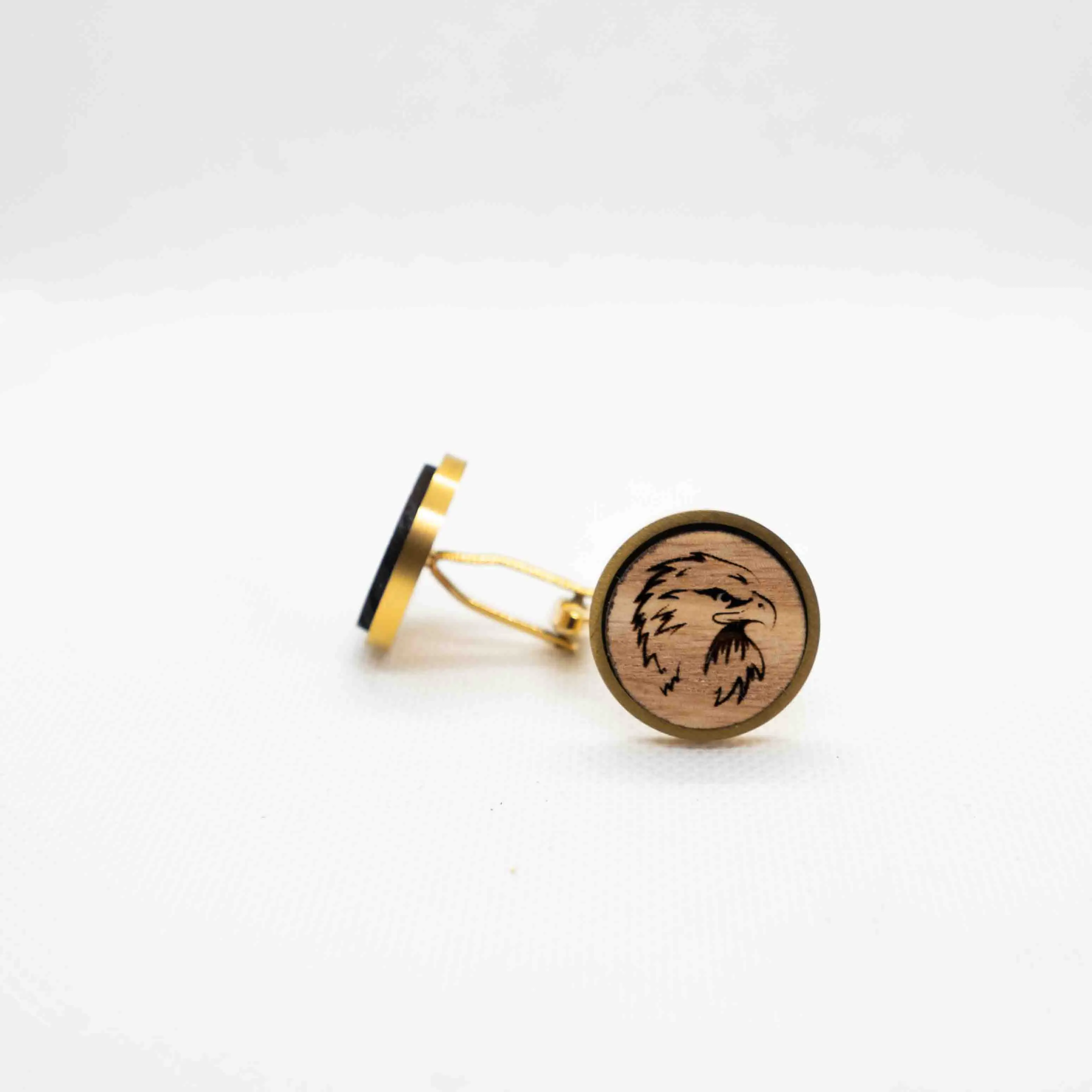 Eagle Head Wooden Cufflinks