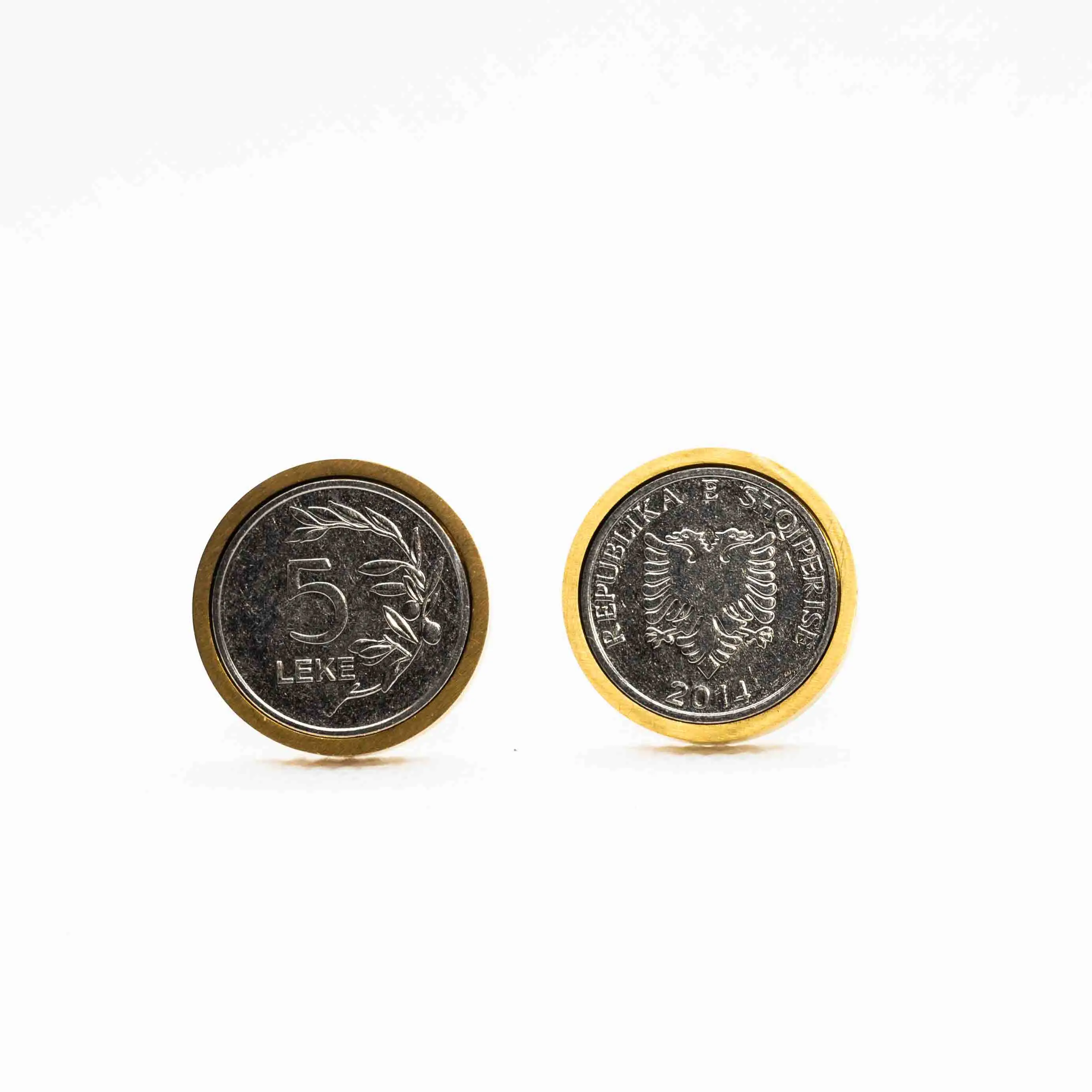 Albania 5 Lek Coin Cufflinks