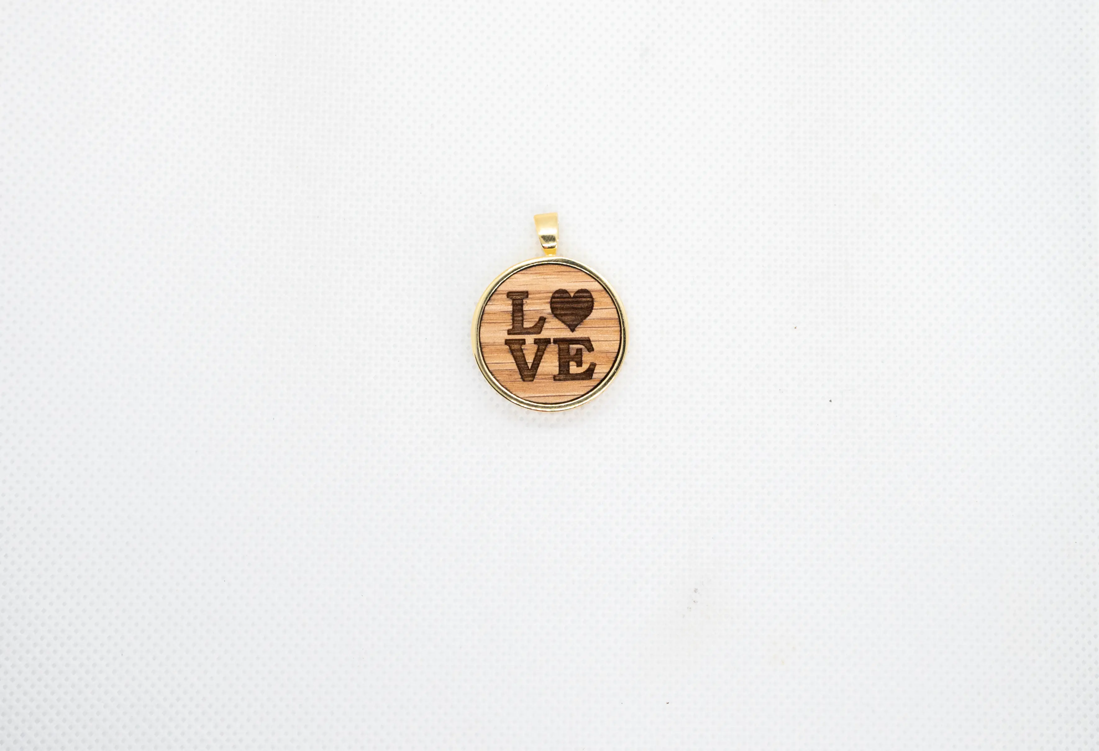 Love Word Wood Pendant