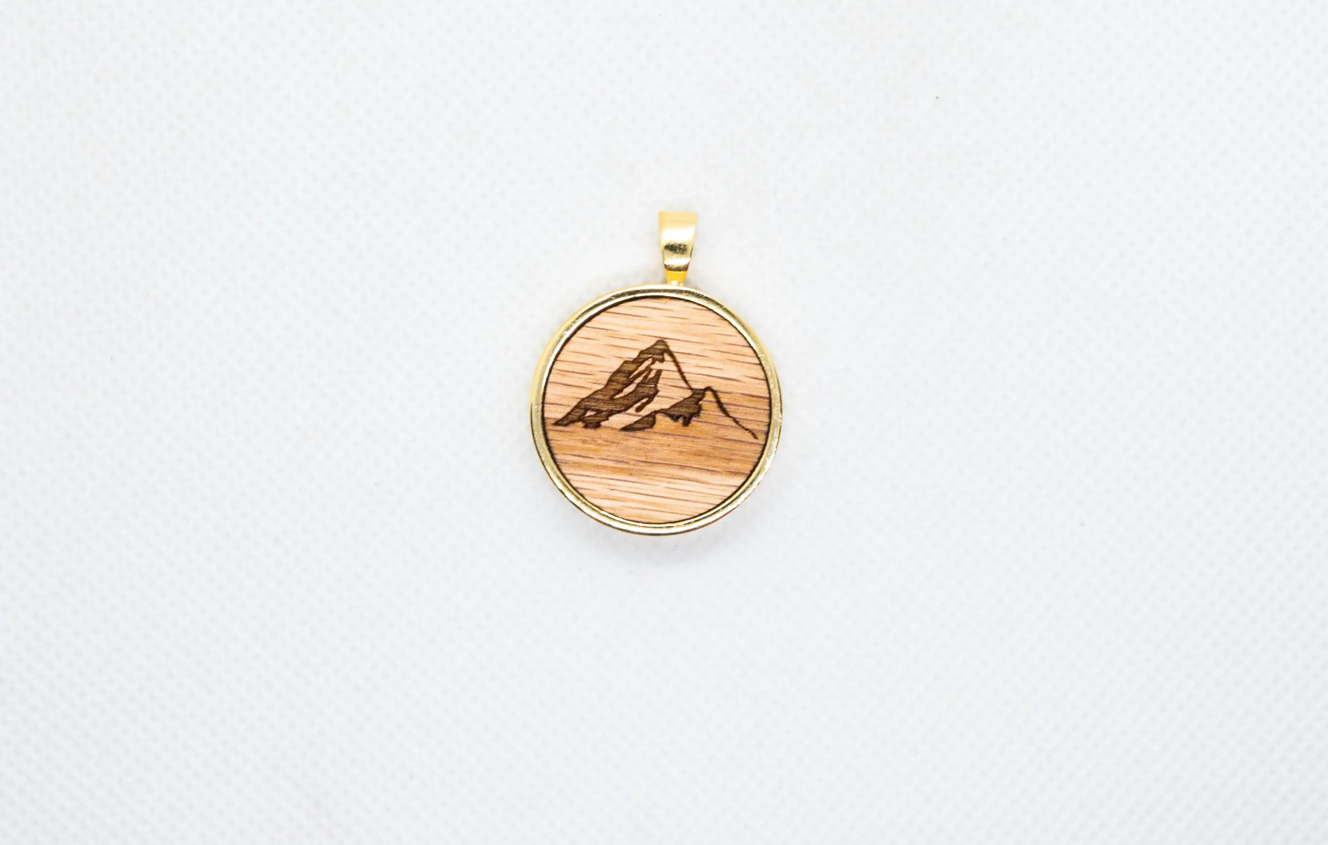 Mountain II Wood Pendant