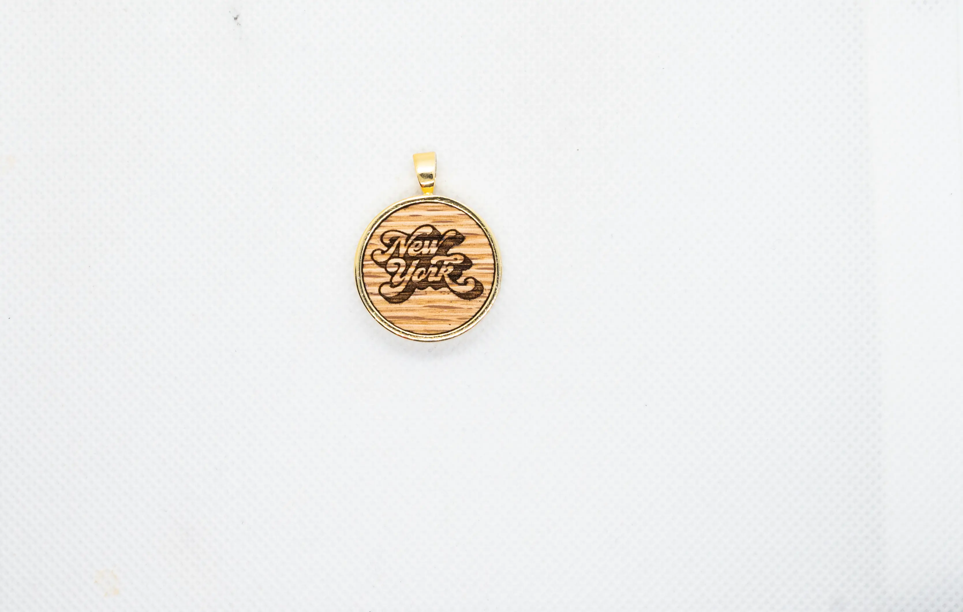 New York City Wood Pendant