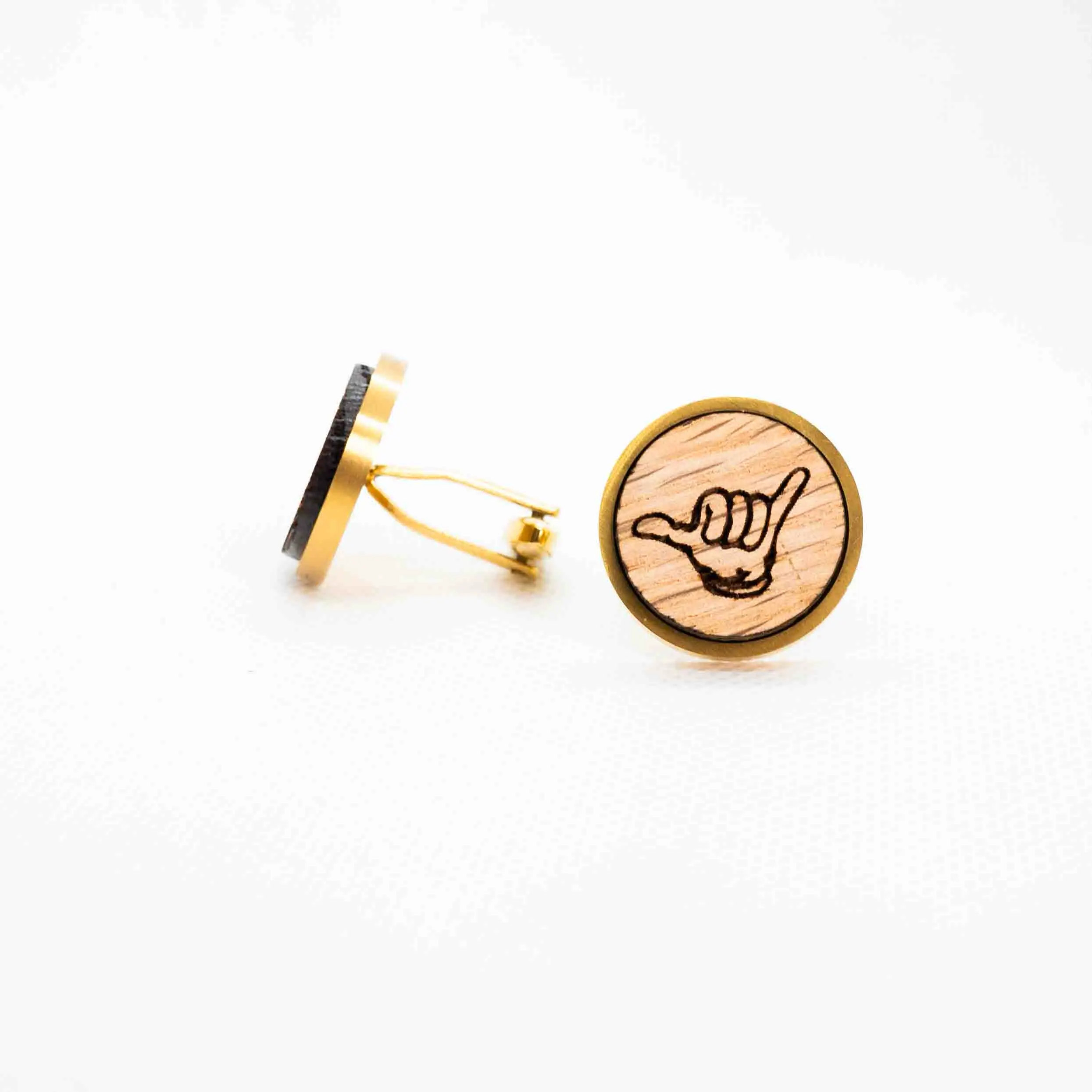 Shaka Hang Loose Wooden Cufflinks