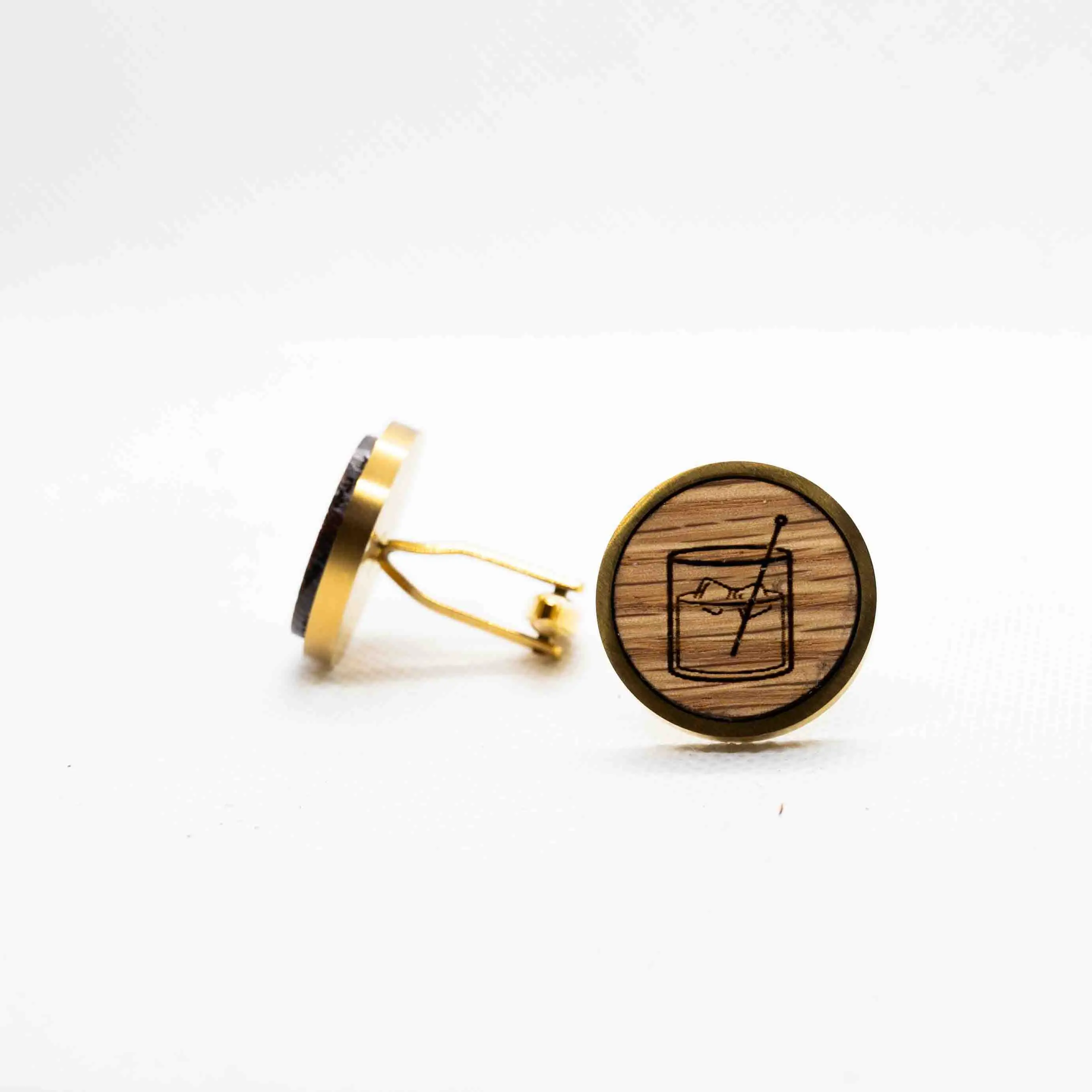 Cocktail Margarita Wooden Cufflinks