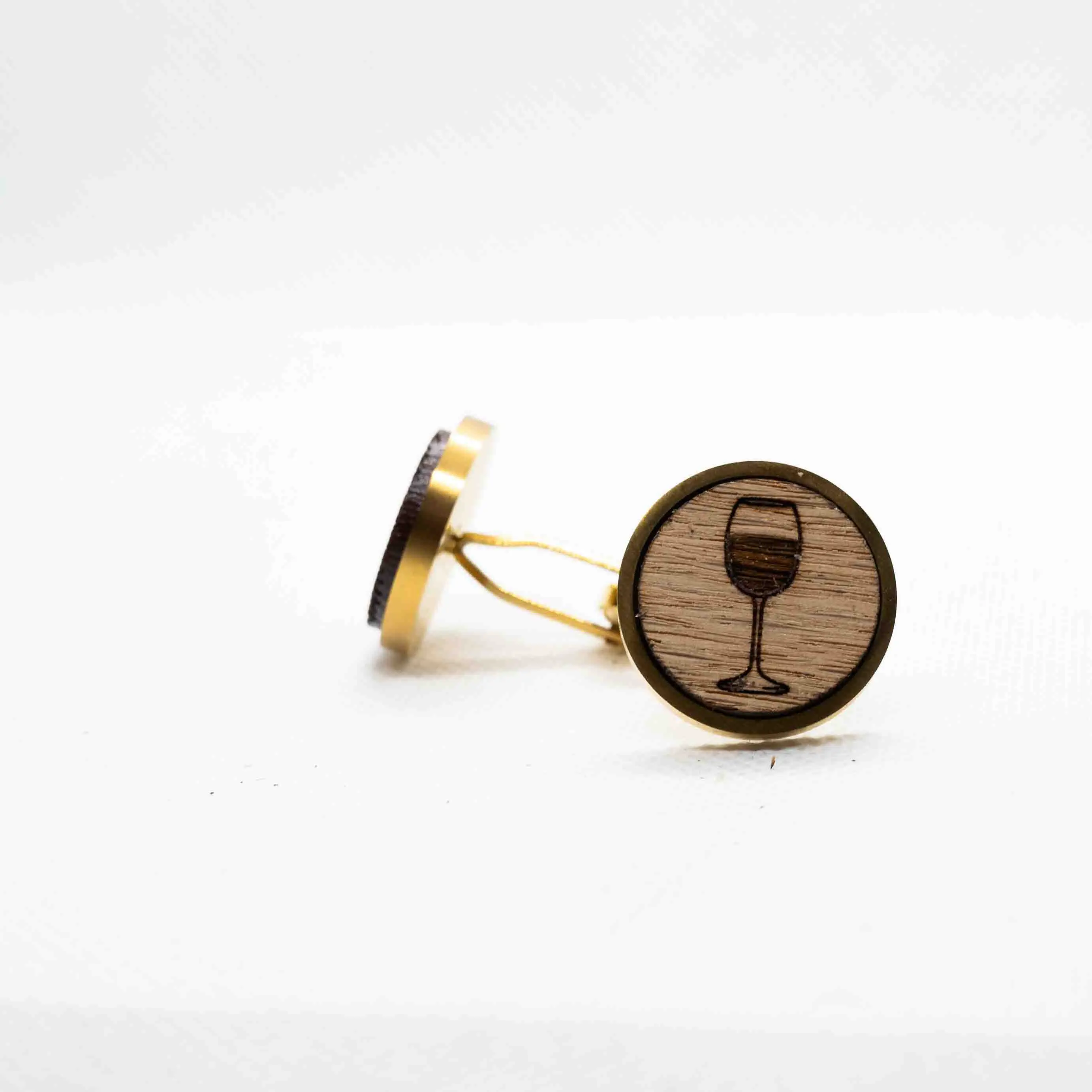 Wine and Corkscrew Wooden Cufflinks