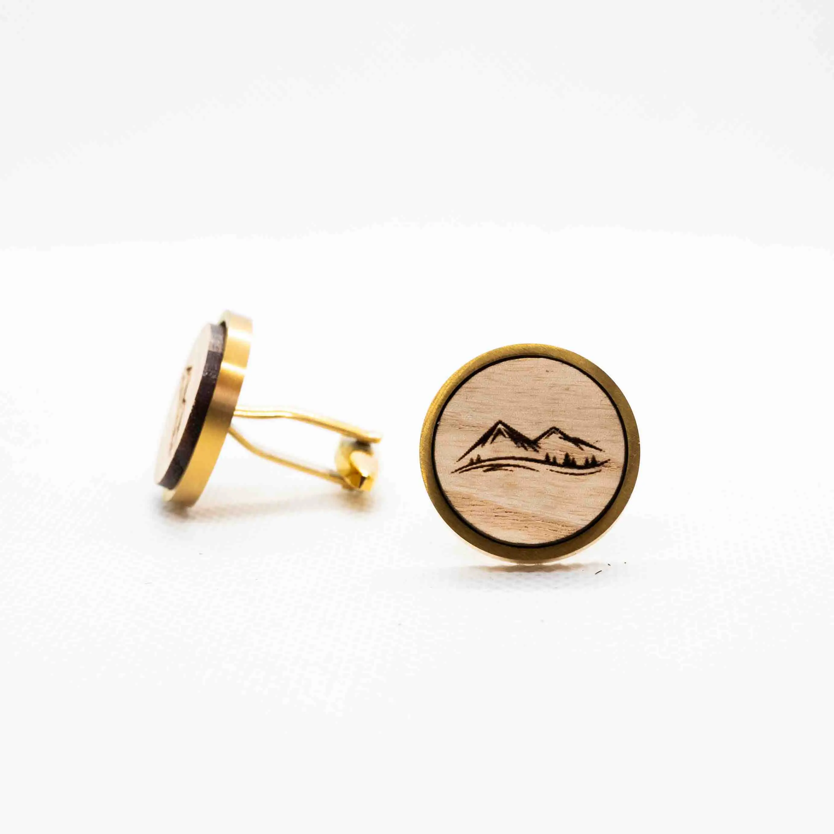 Mountain Wooden Cufflinks
