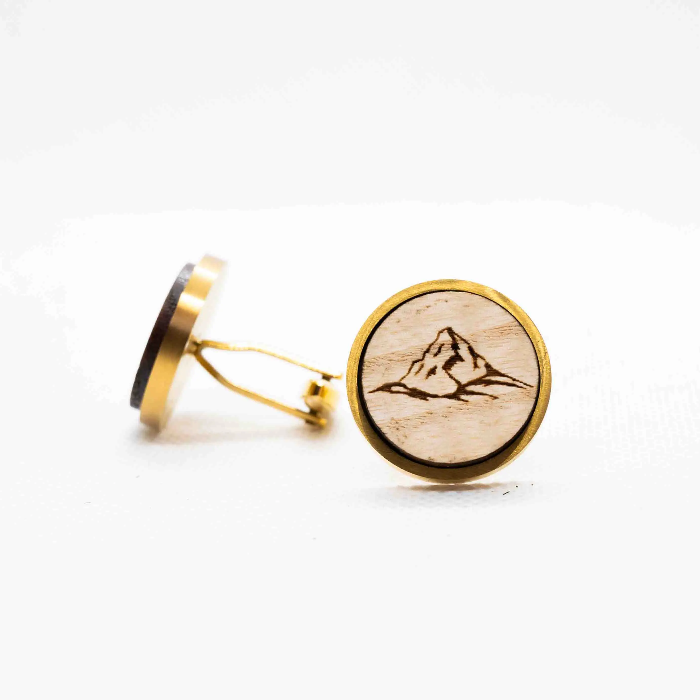 Mountain II Wooden Cufflinks