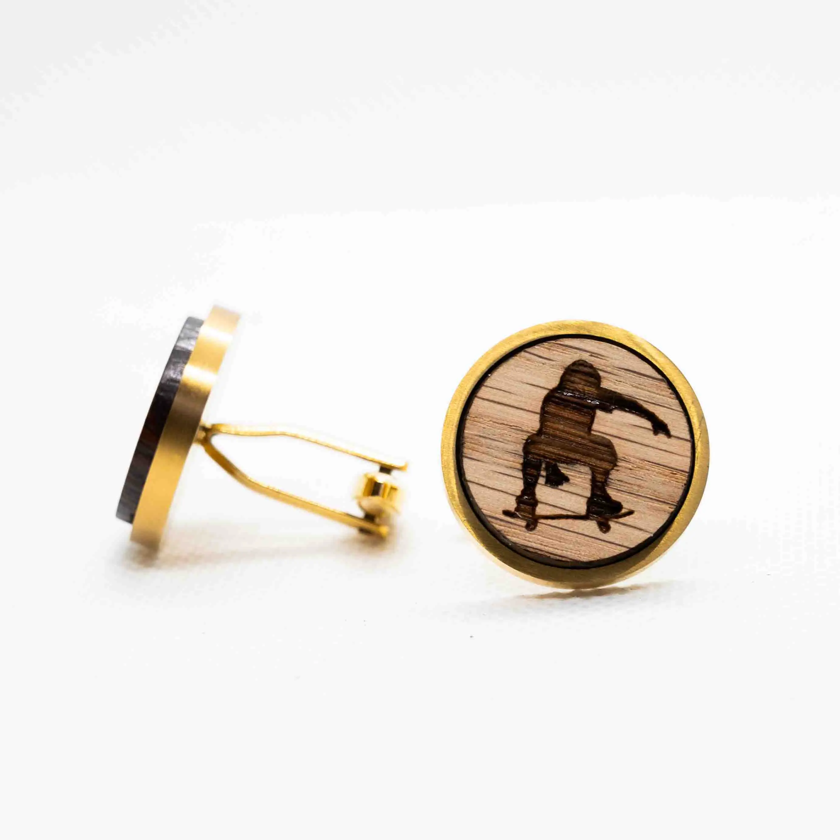 Skateboard III Wooden Cufflinks
