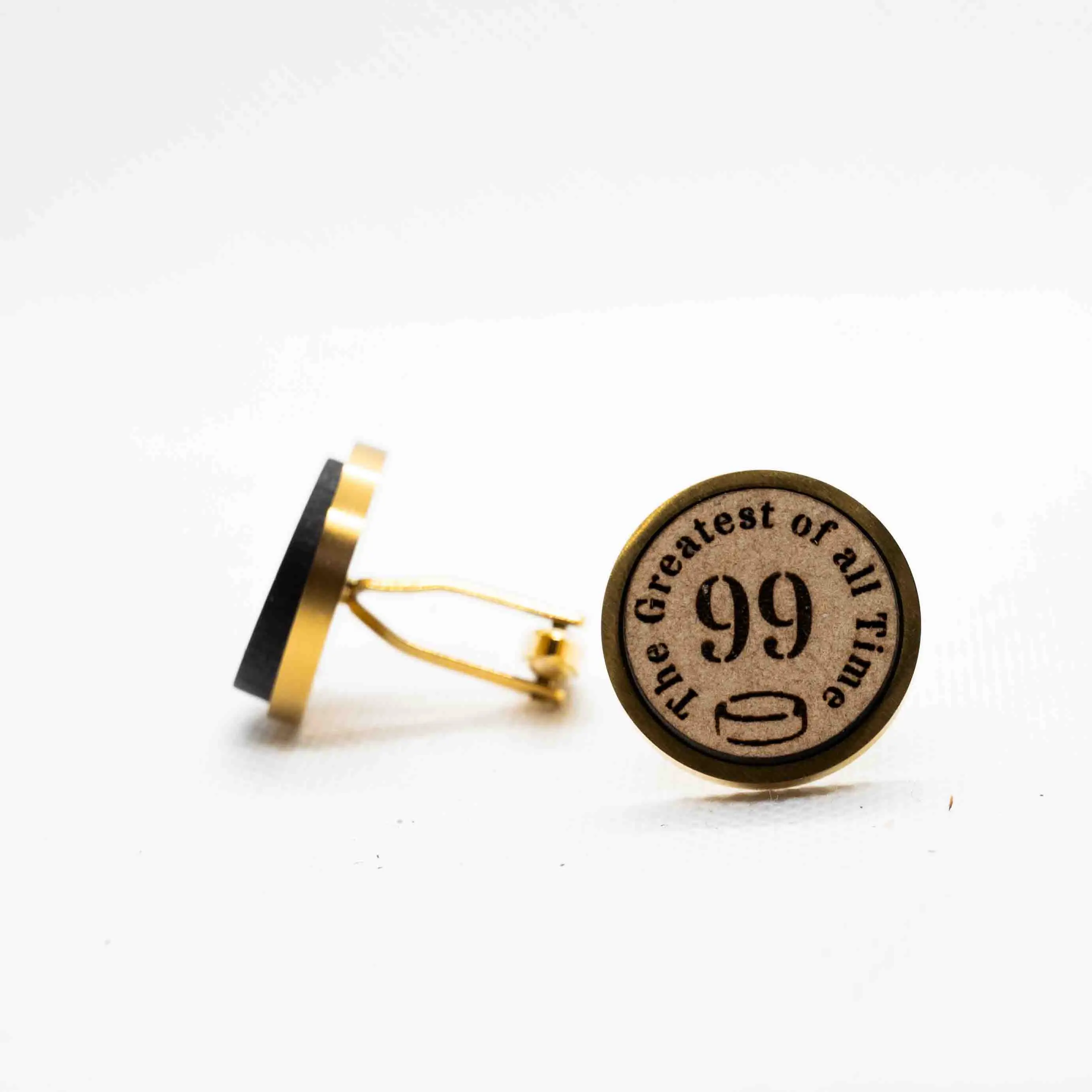 Wayne Gretzky (99) Hockey G.O.A.T Wooden Cufflinks