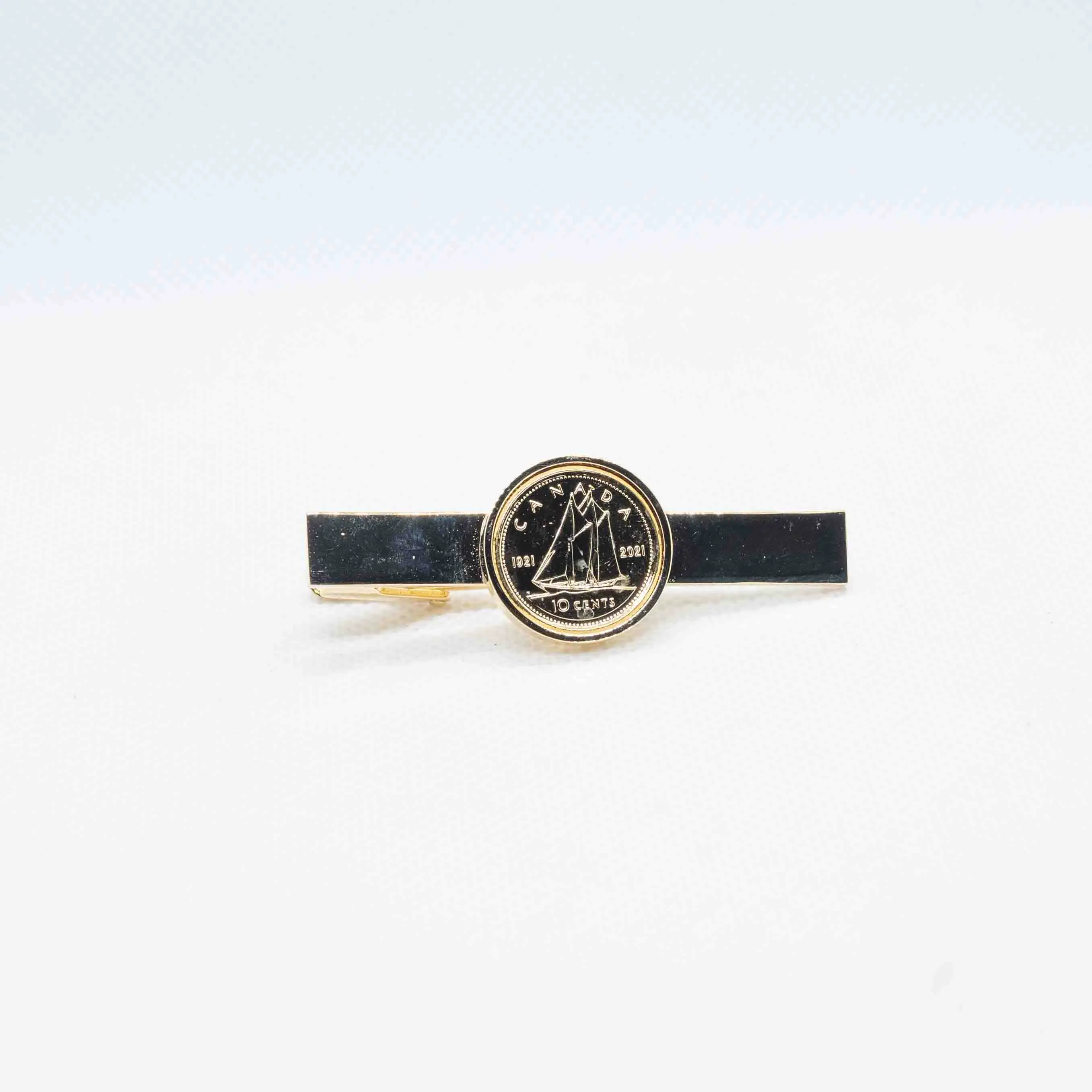 Canada 10 Cent Gold Plated Tie Clips
