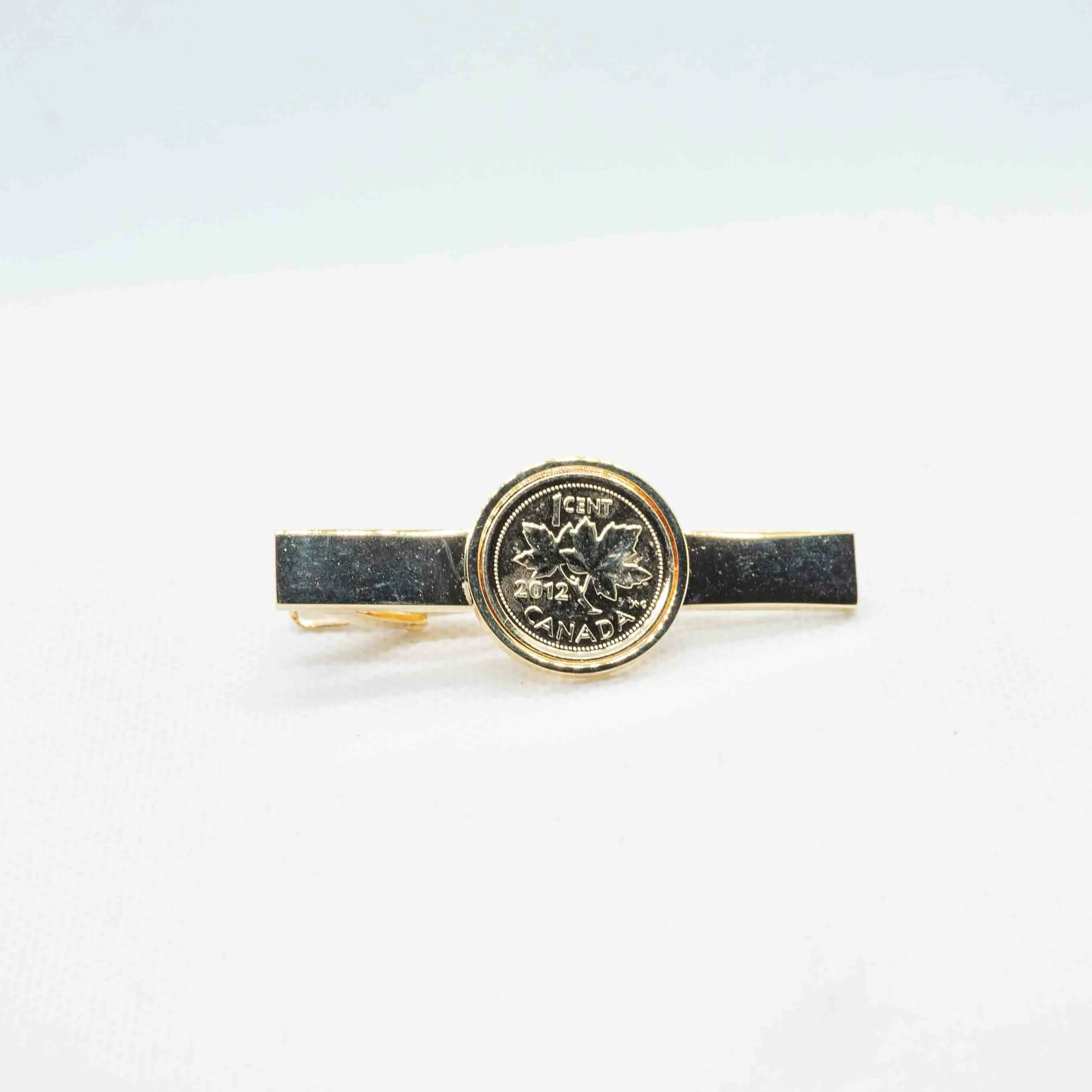 Canada 10 Cent Maple Leaf 24K Gold Plated Tie Clips