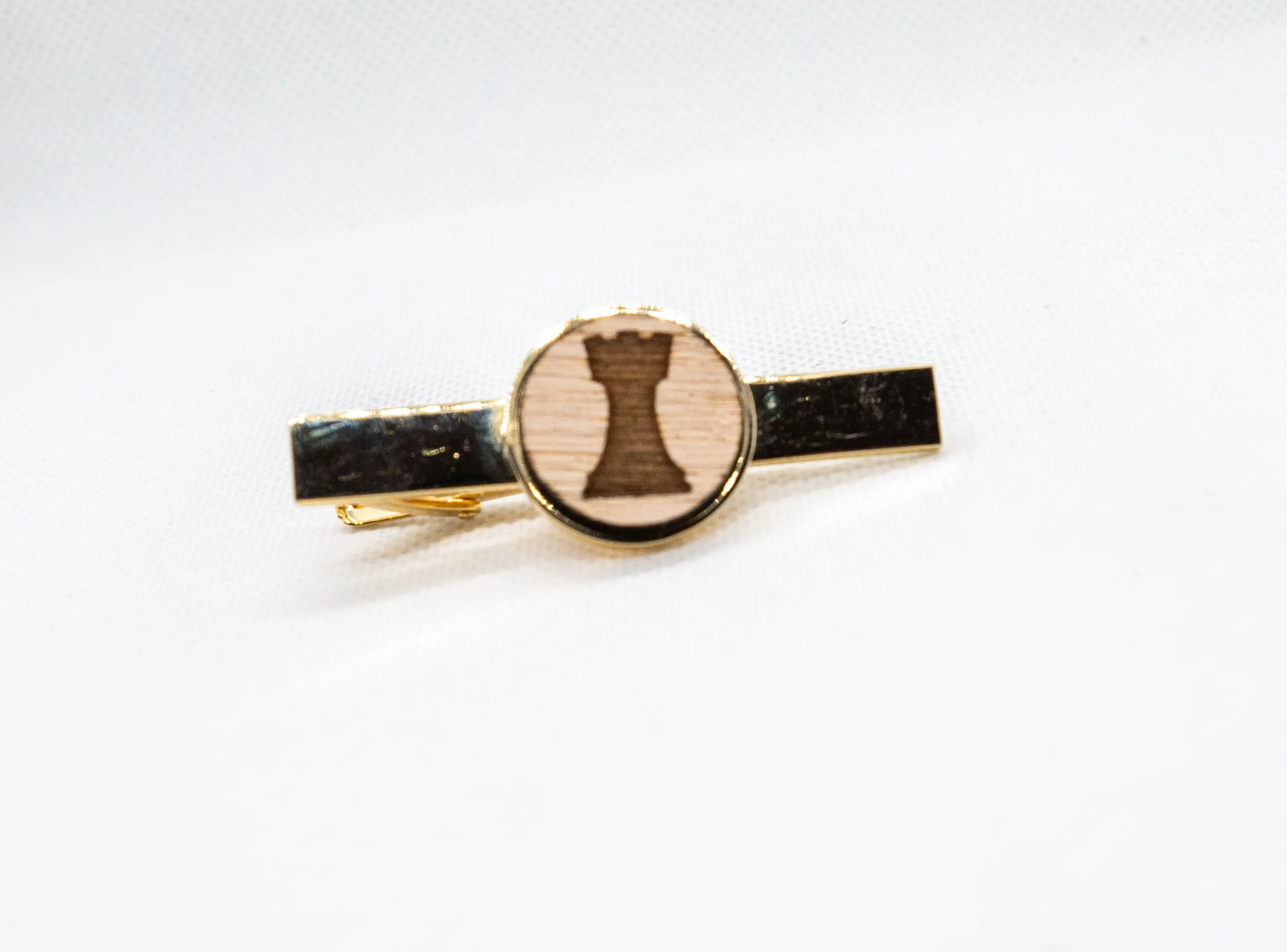 Chess Rook Wooden Tie Clips