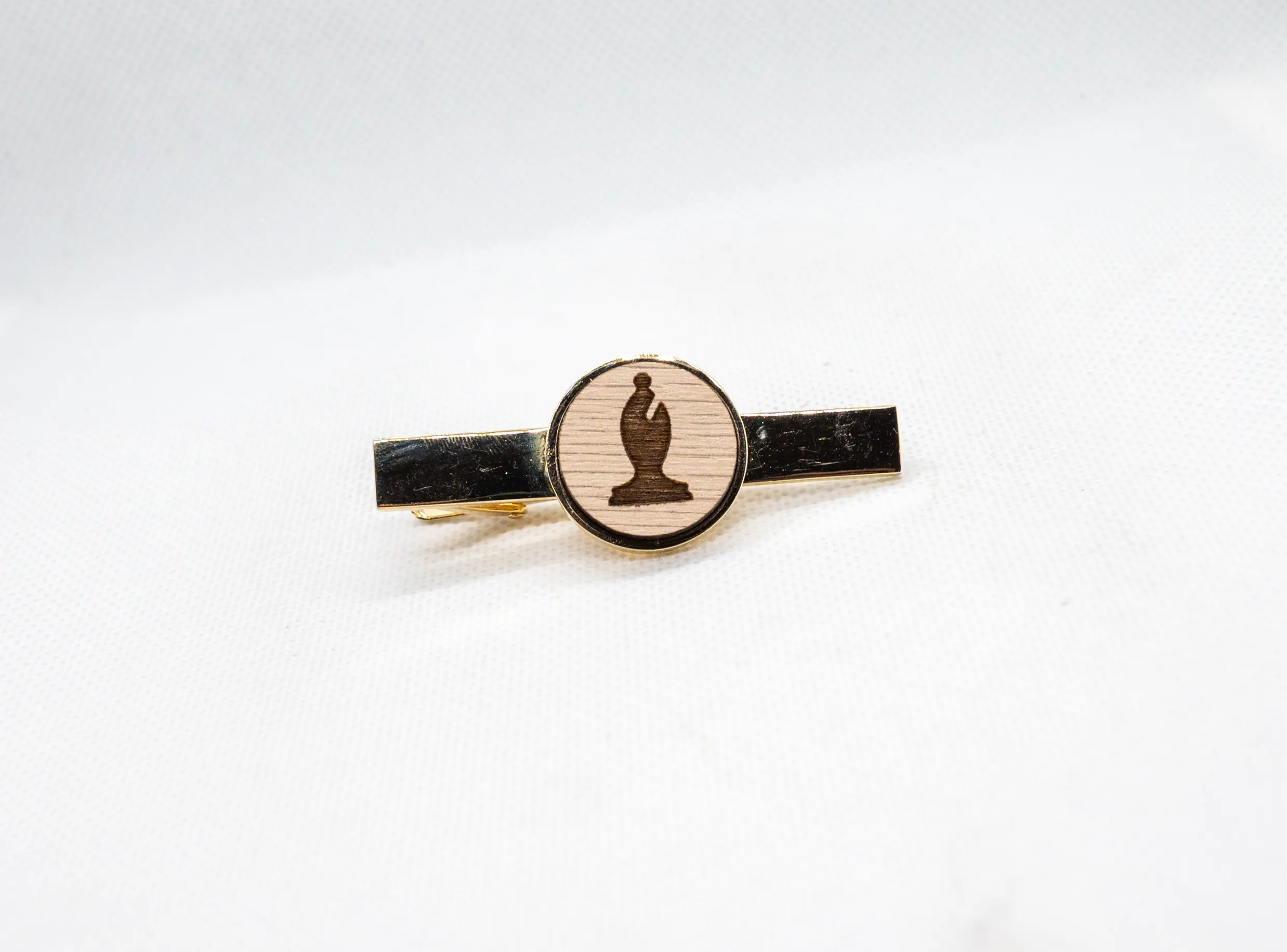Chess Bishop Wooden Tie Clips