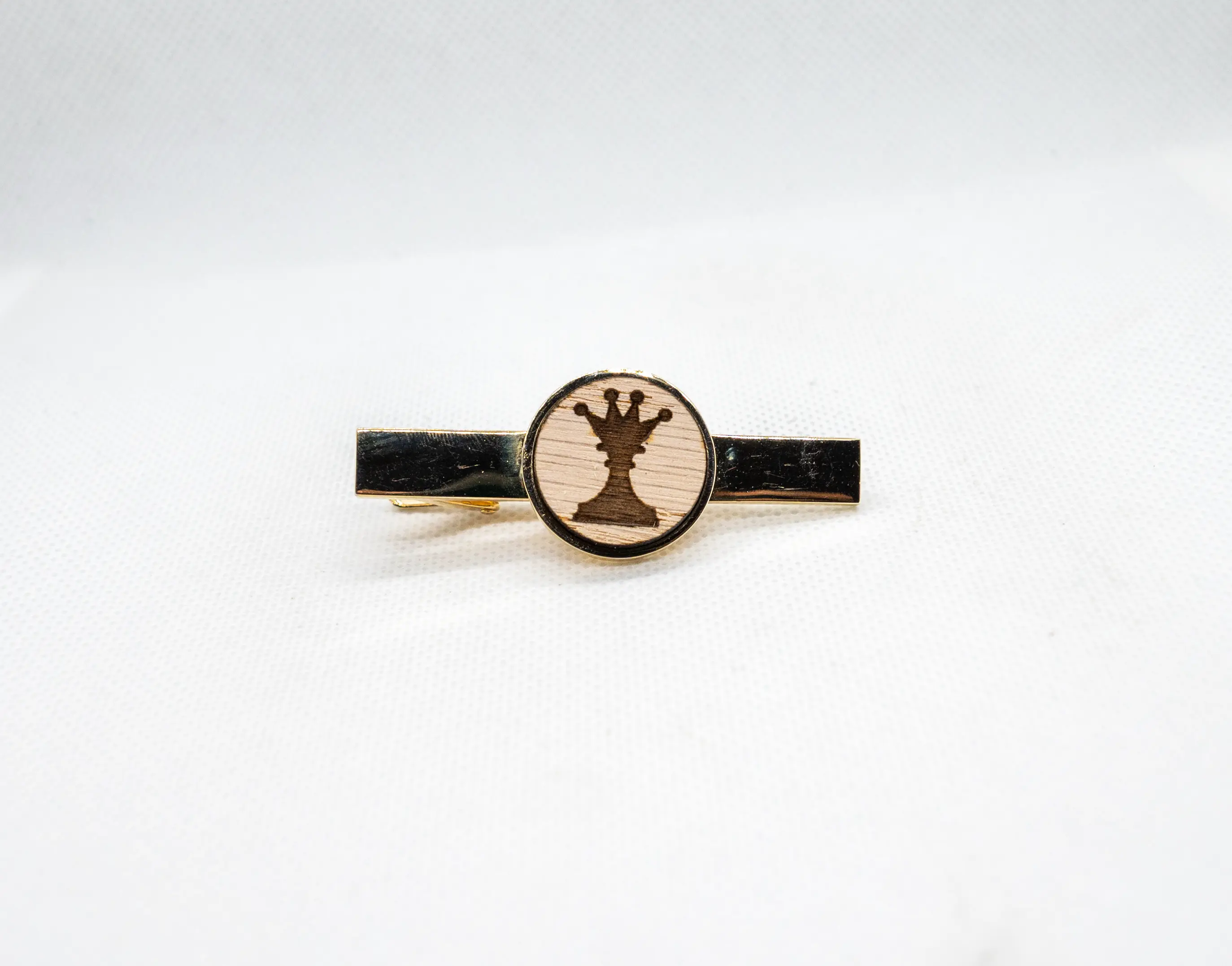 Chess Queen Wooden Tie Clips