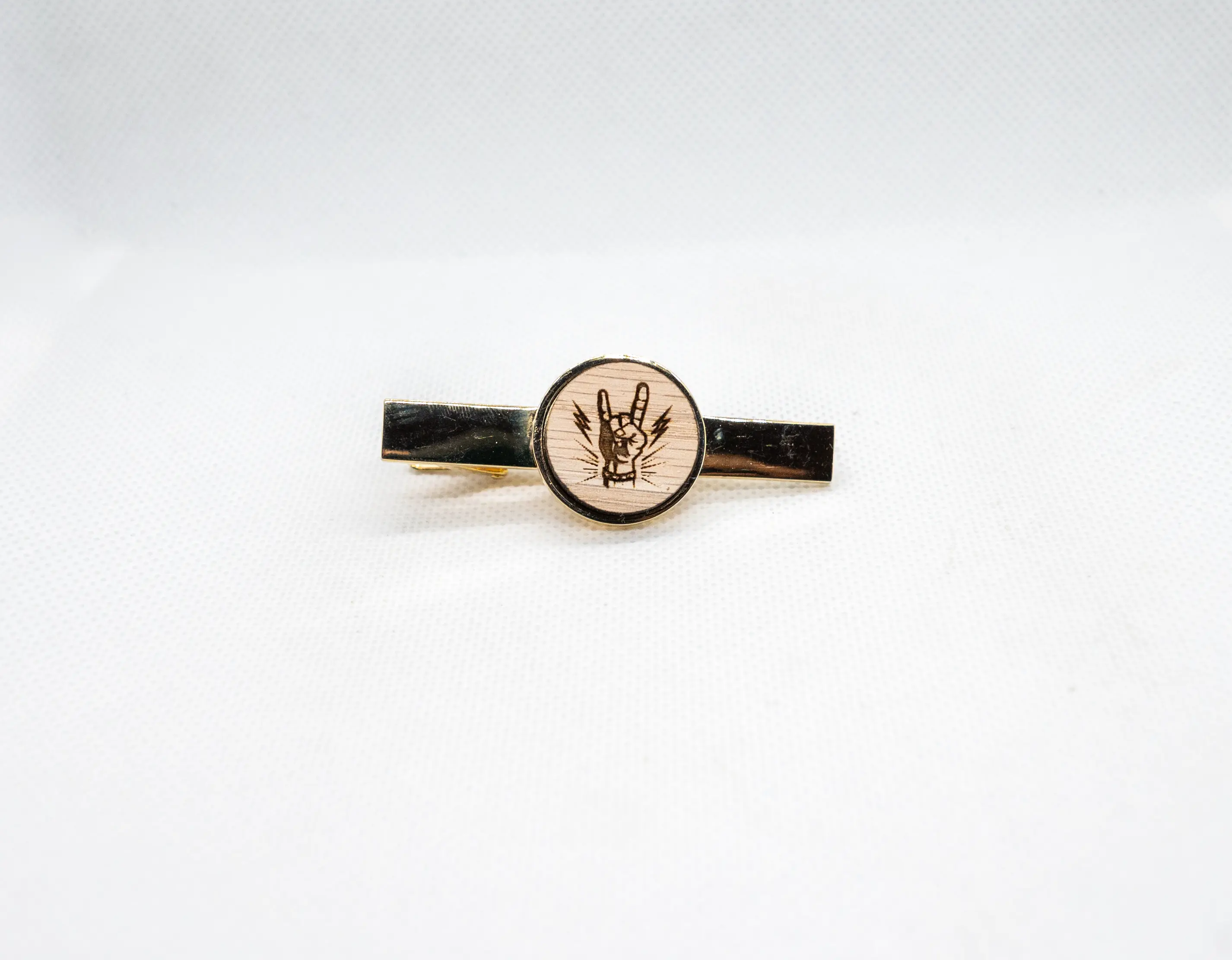 Rock and Roll II hand Symbol Tie Clips