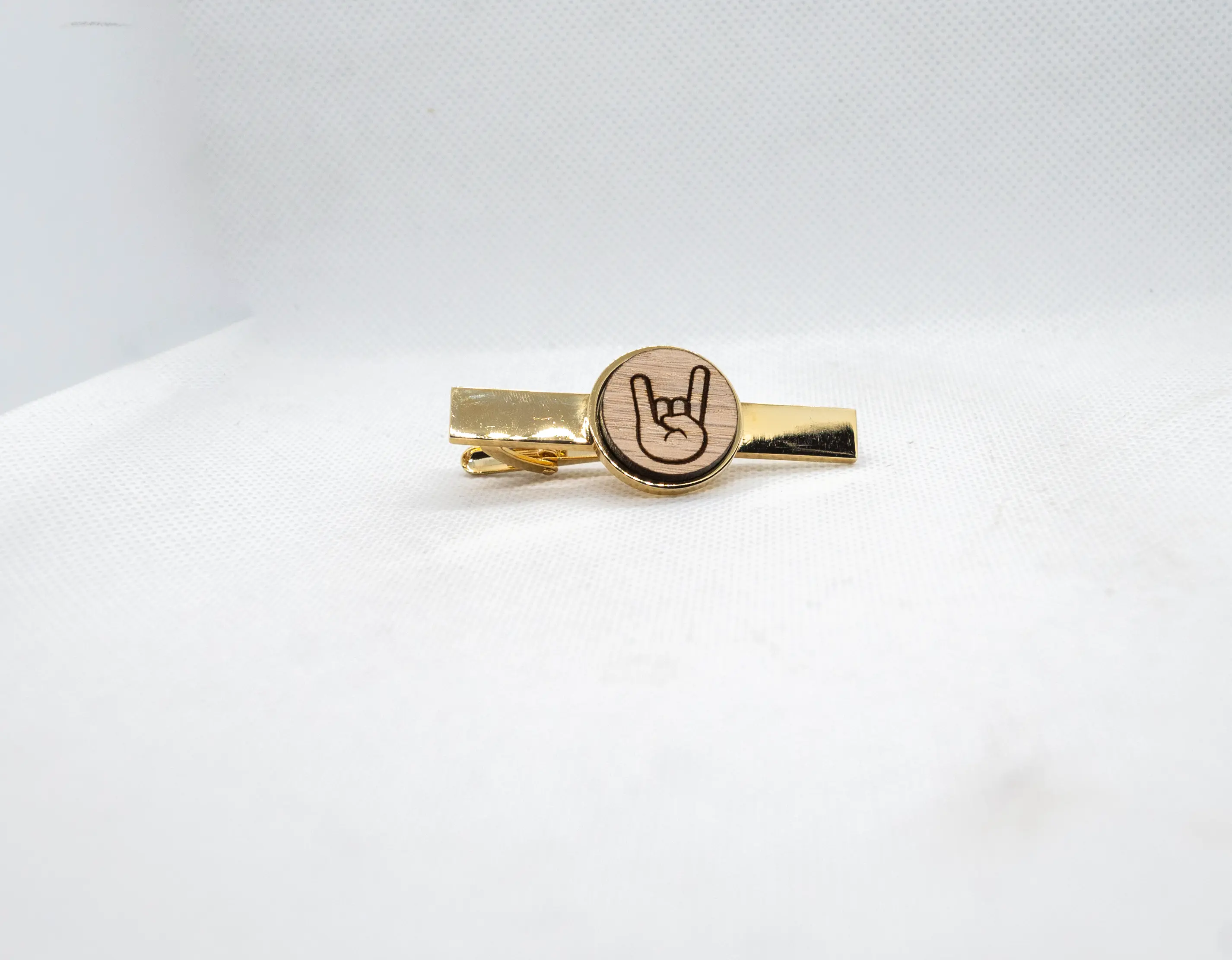 Rock and Roll hand Symbol Tie Clips