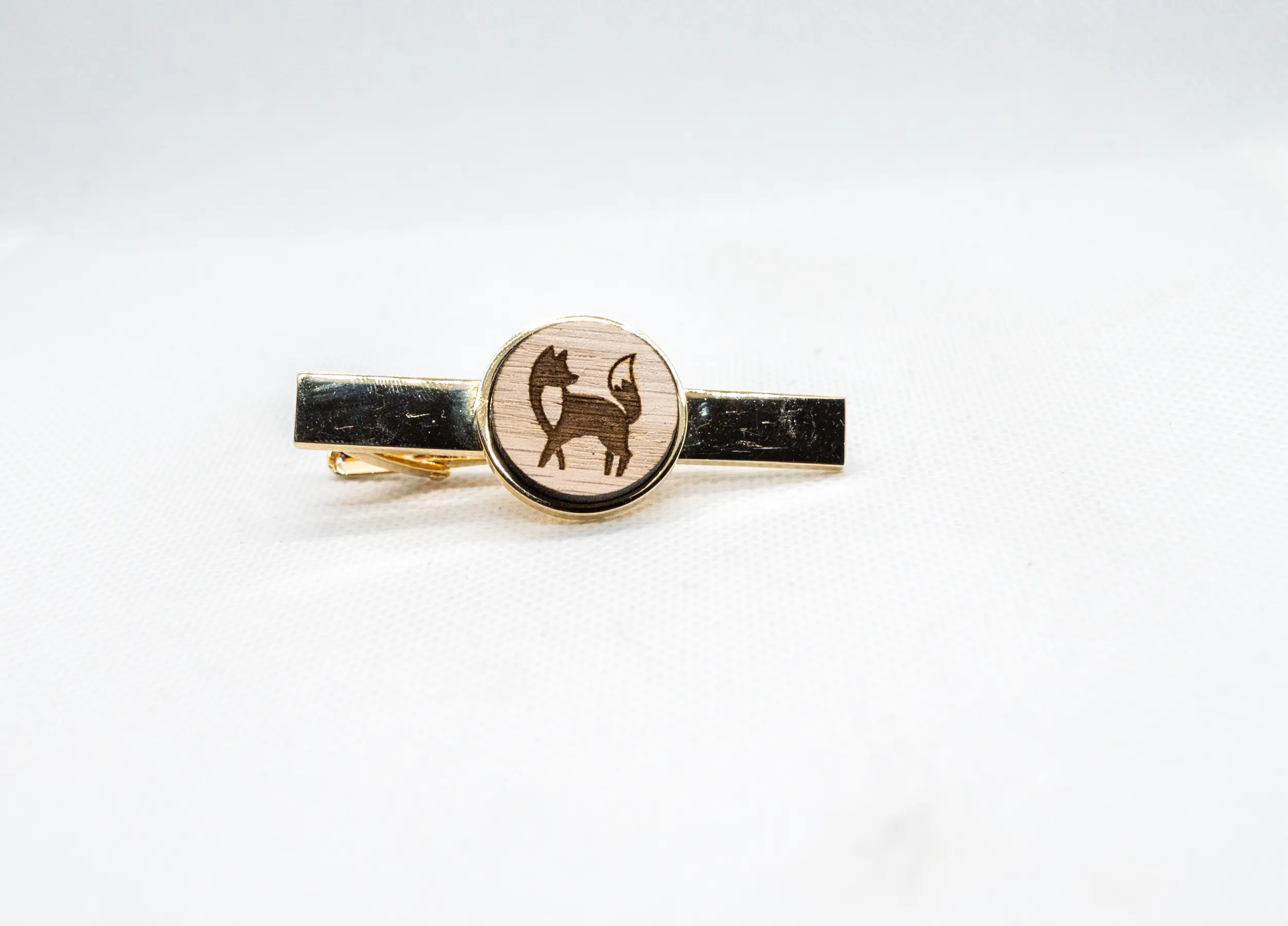 Fox Wooden Tie Clips