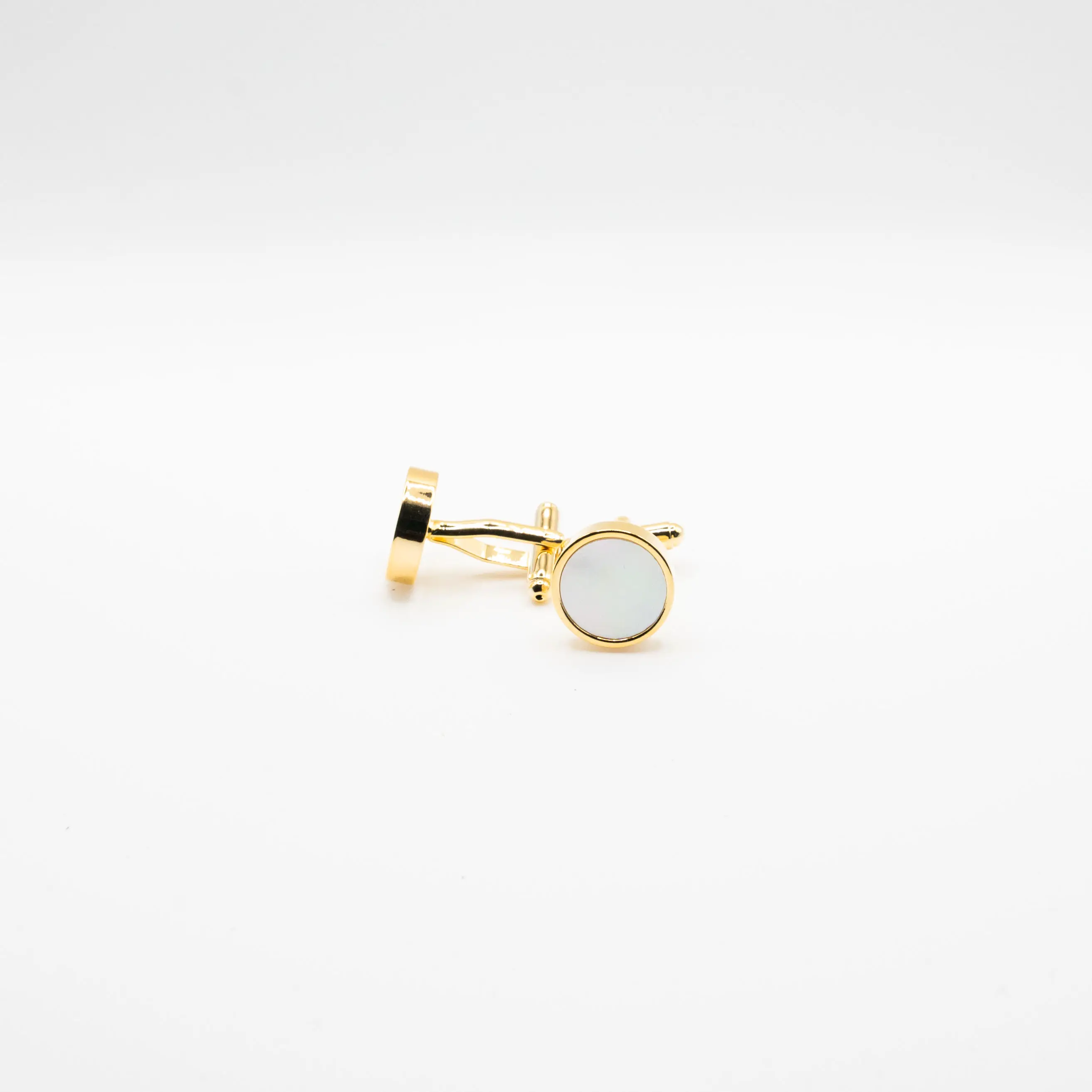 Classic Gold Colour Plated Mother Pearl Cufflinks
