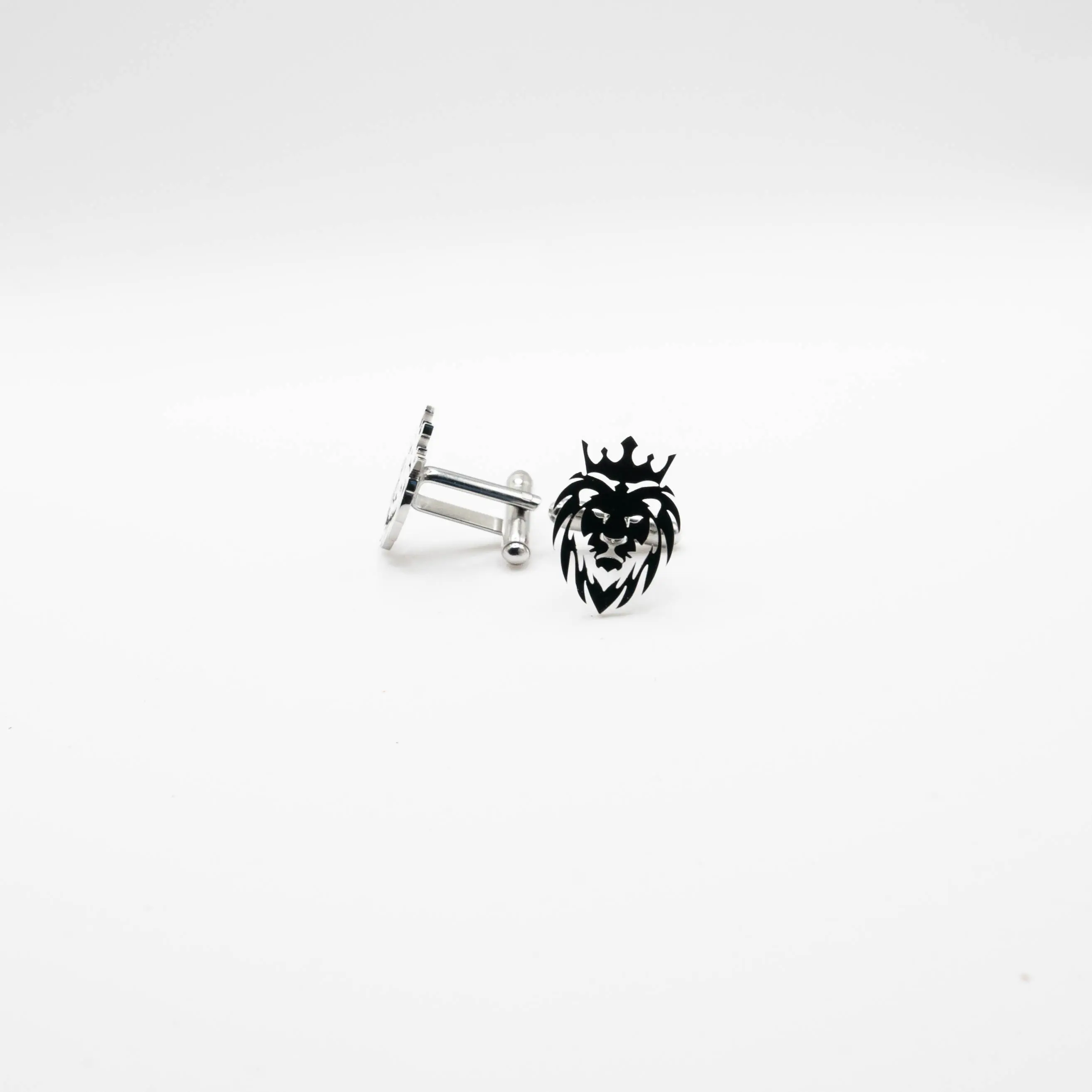 Silver Colour Lion Head Cufflink