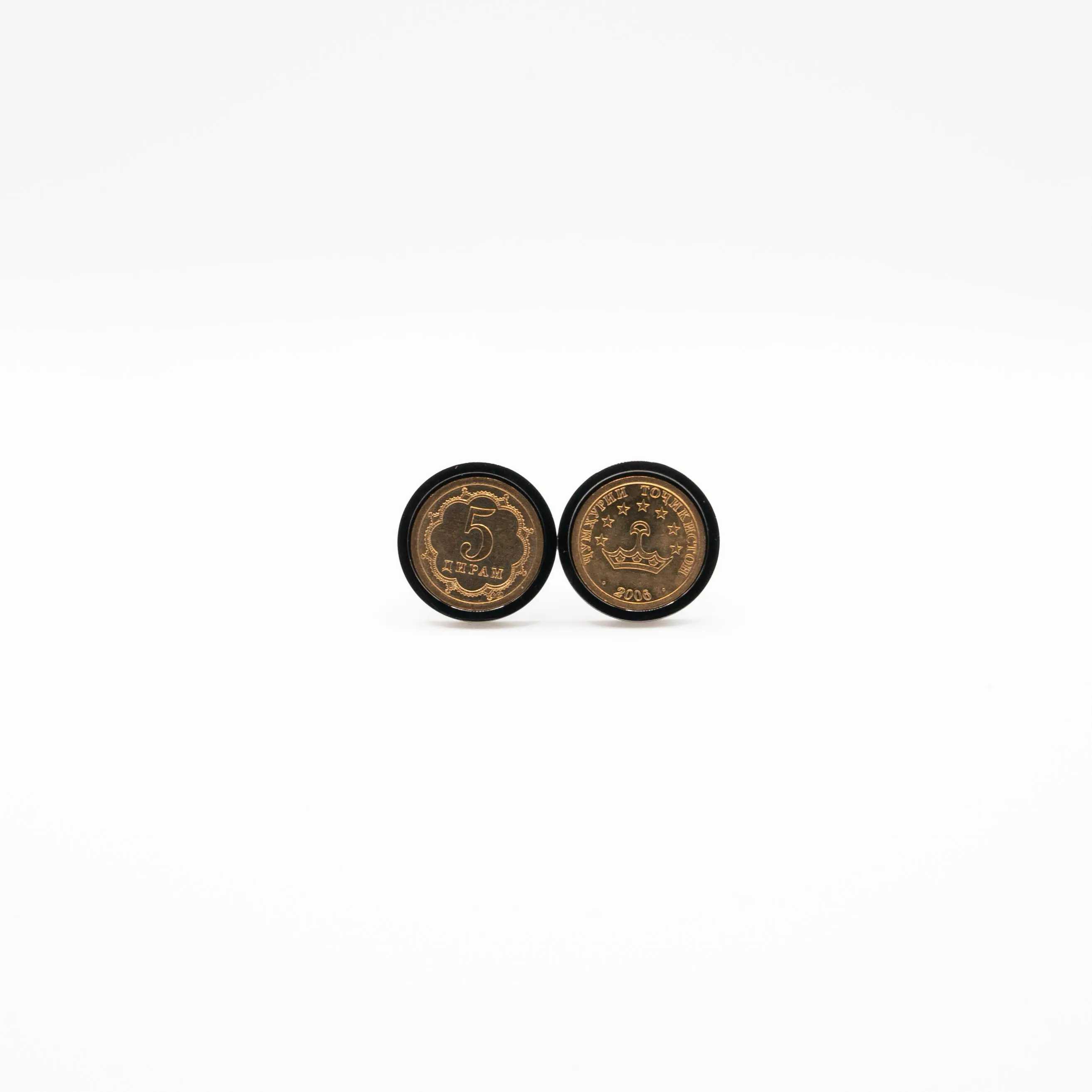 Tajikistan 5 Diram Coin Cufflinks