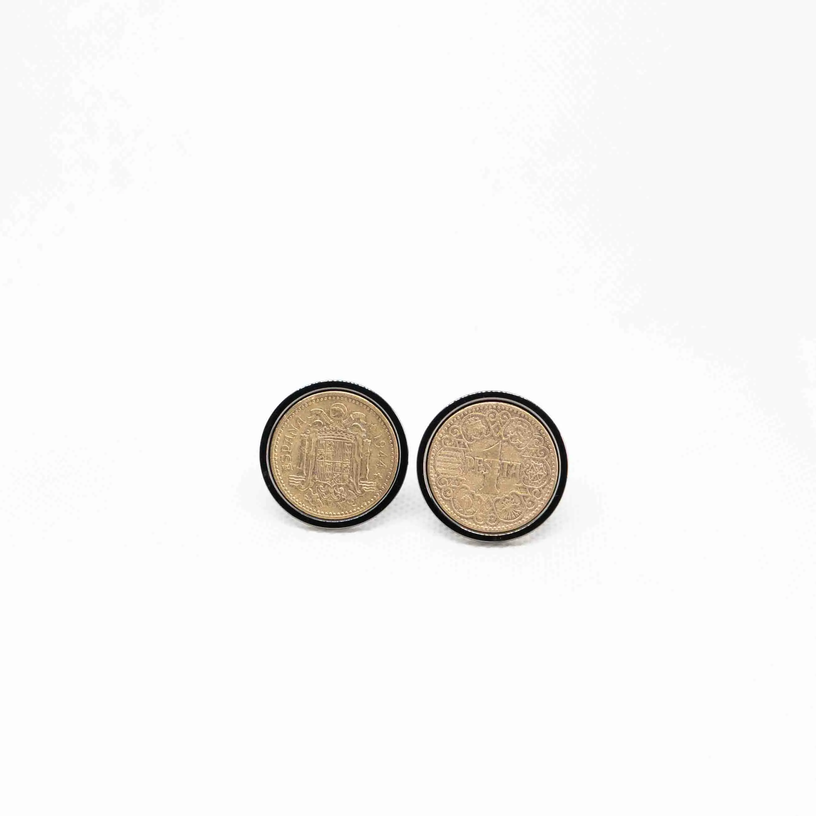 Spain 1 Peseta Coin Cufflinks