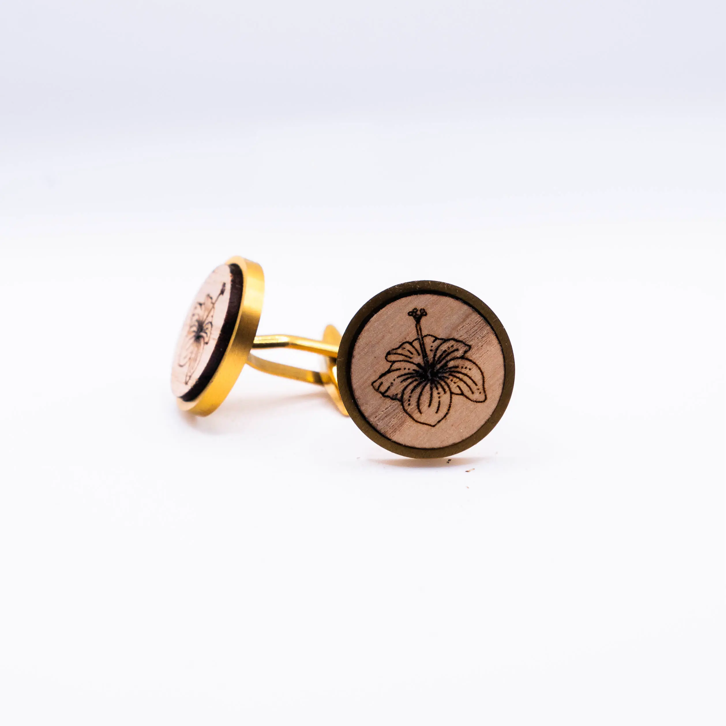 Alstroemeria Flower Wooden Cufflinks