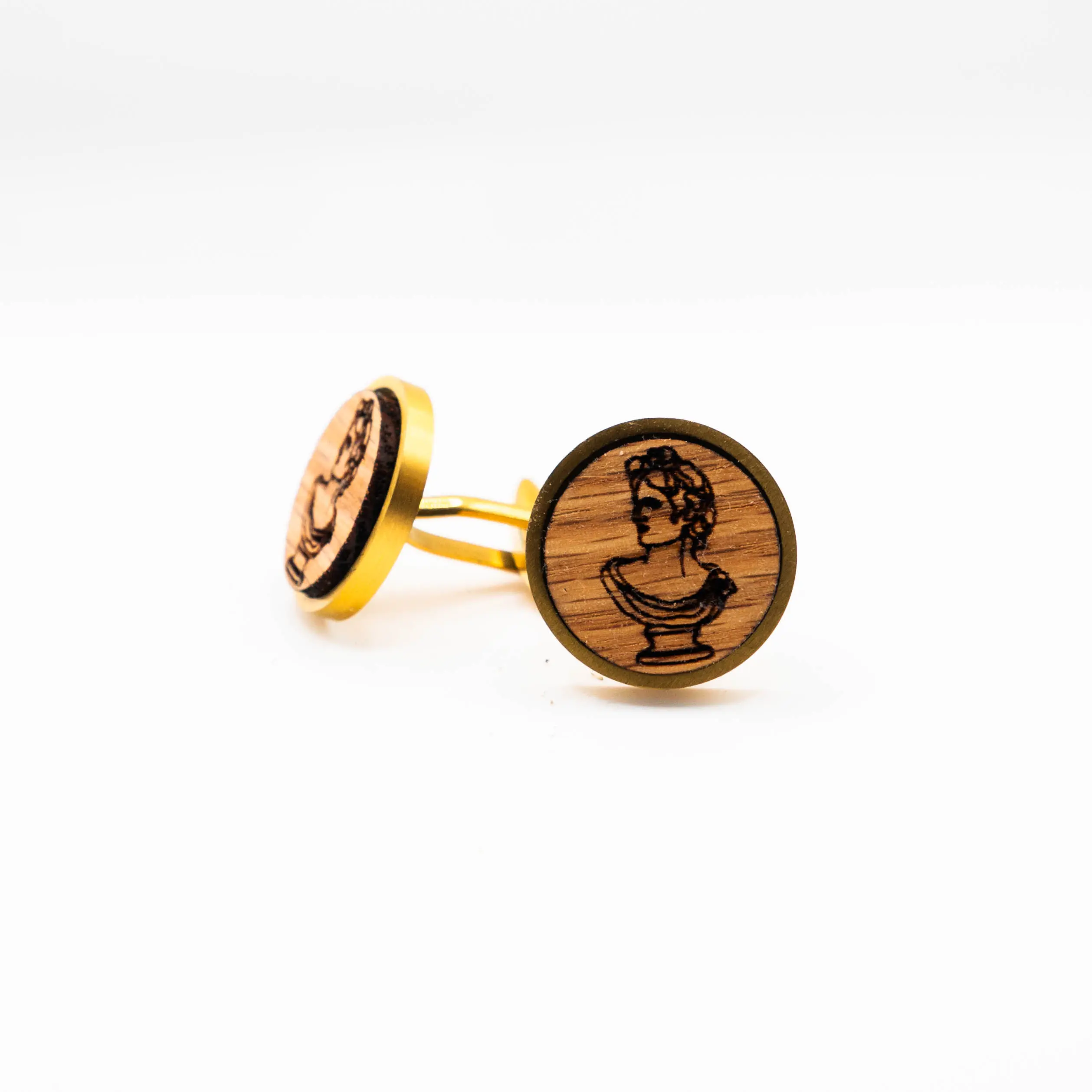 Roman Statue Wooden Cufflinks