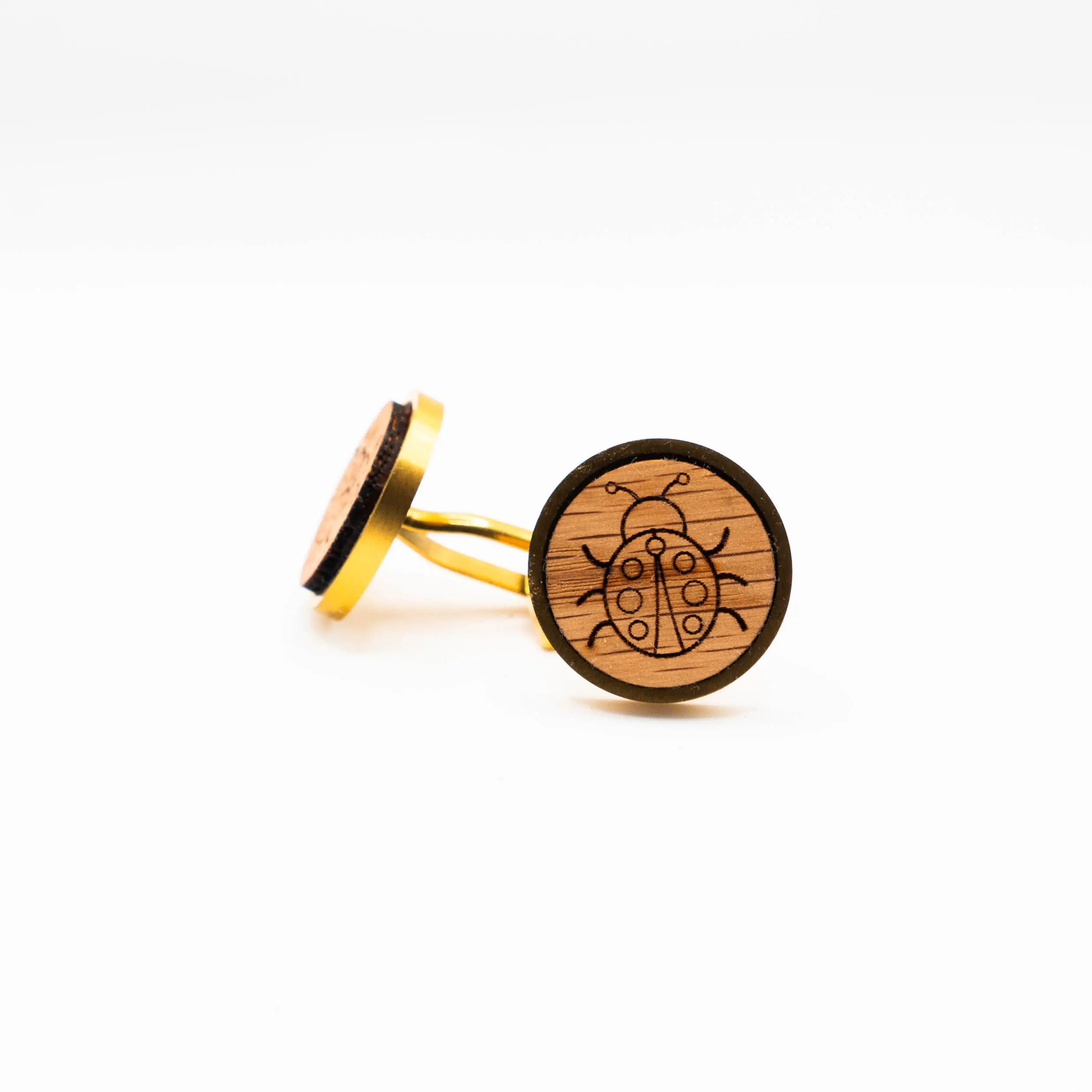 LadyBug Wooden Cufflinks