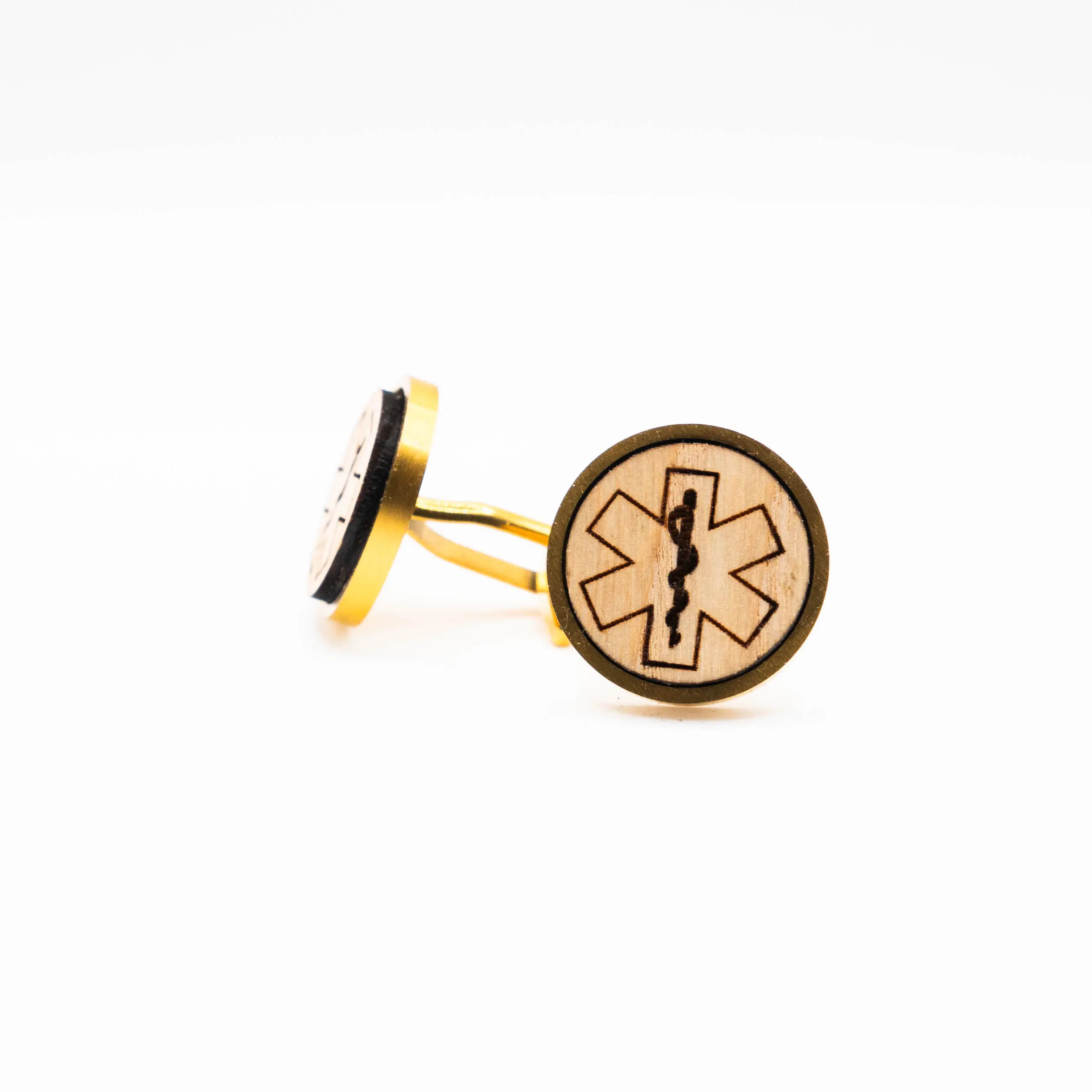 Medical service Wooden Cufflinks