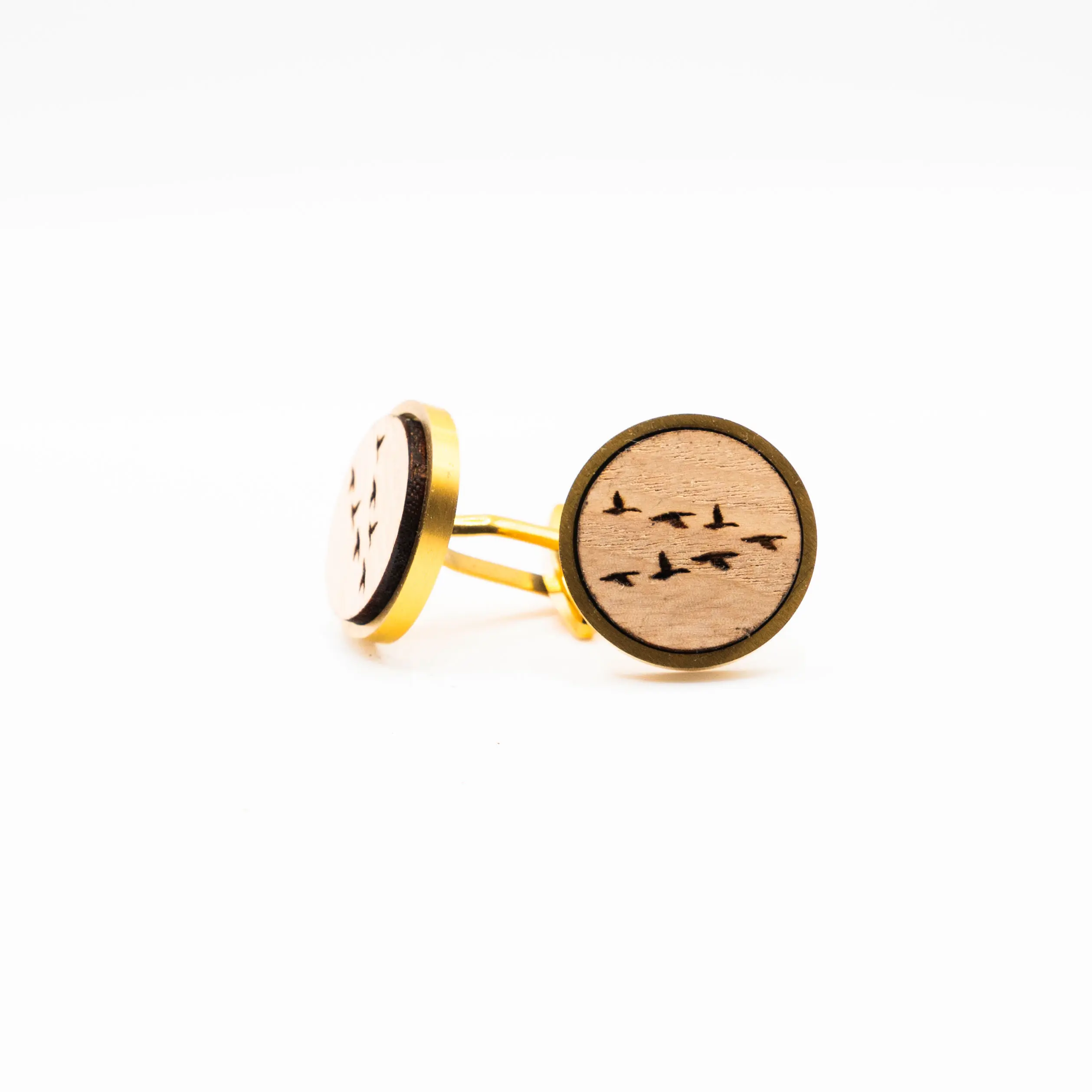 Ducks Flying V Wooden Cufflinks