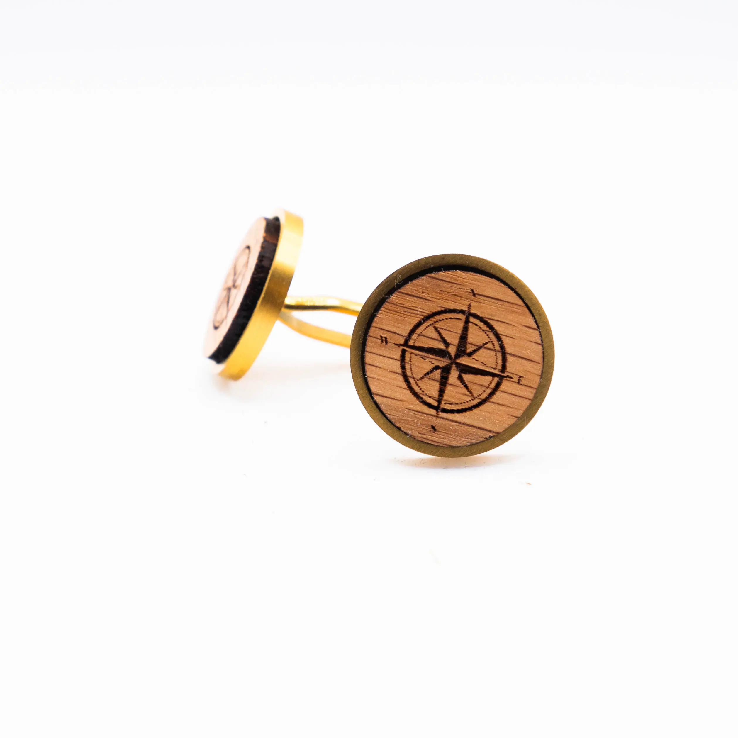 Compass Wooden Cufflinks