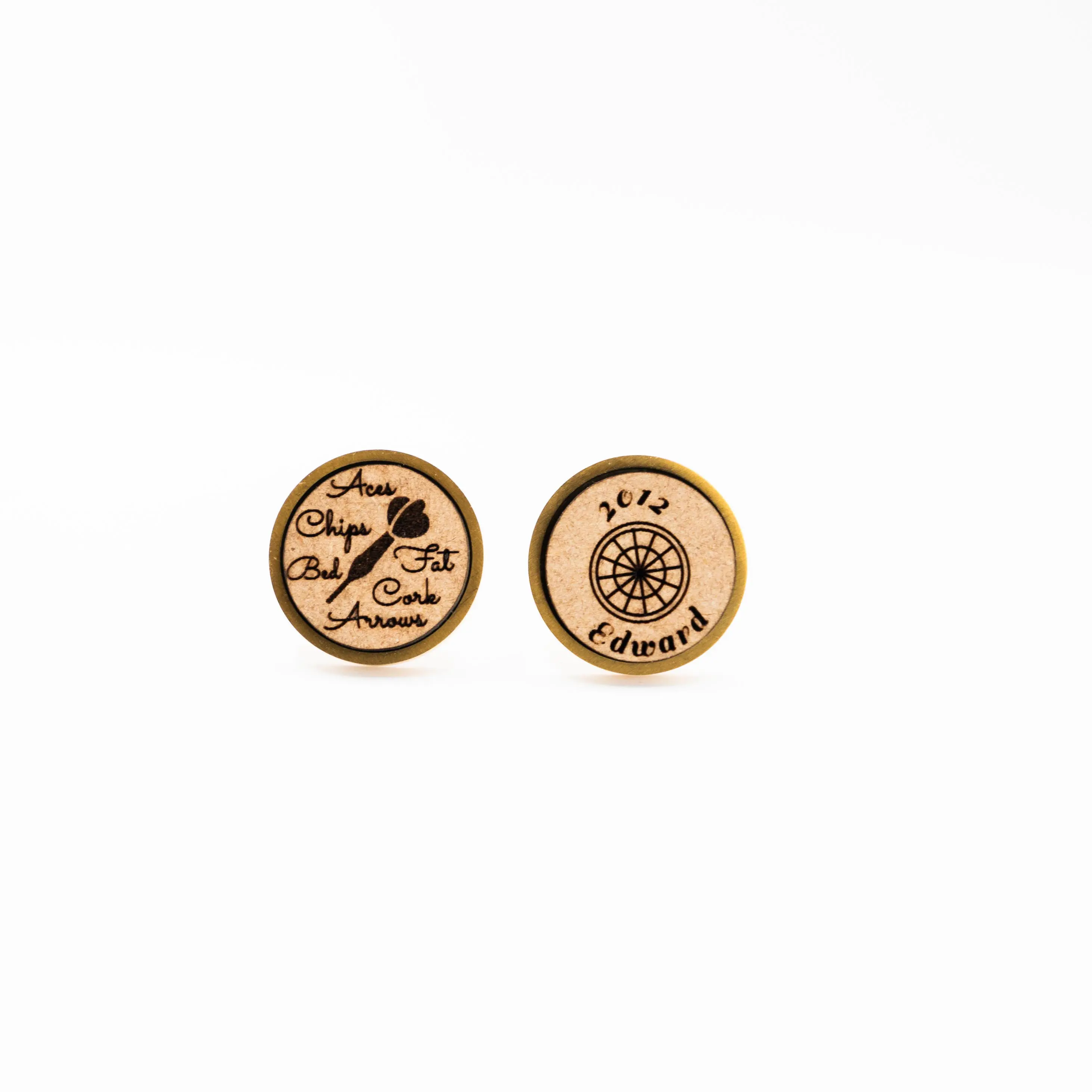 Custom Dart Name and Year Wooden Cufflinks