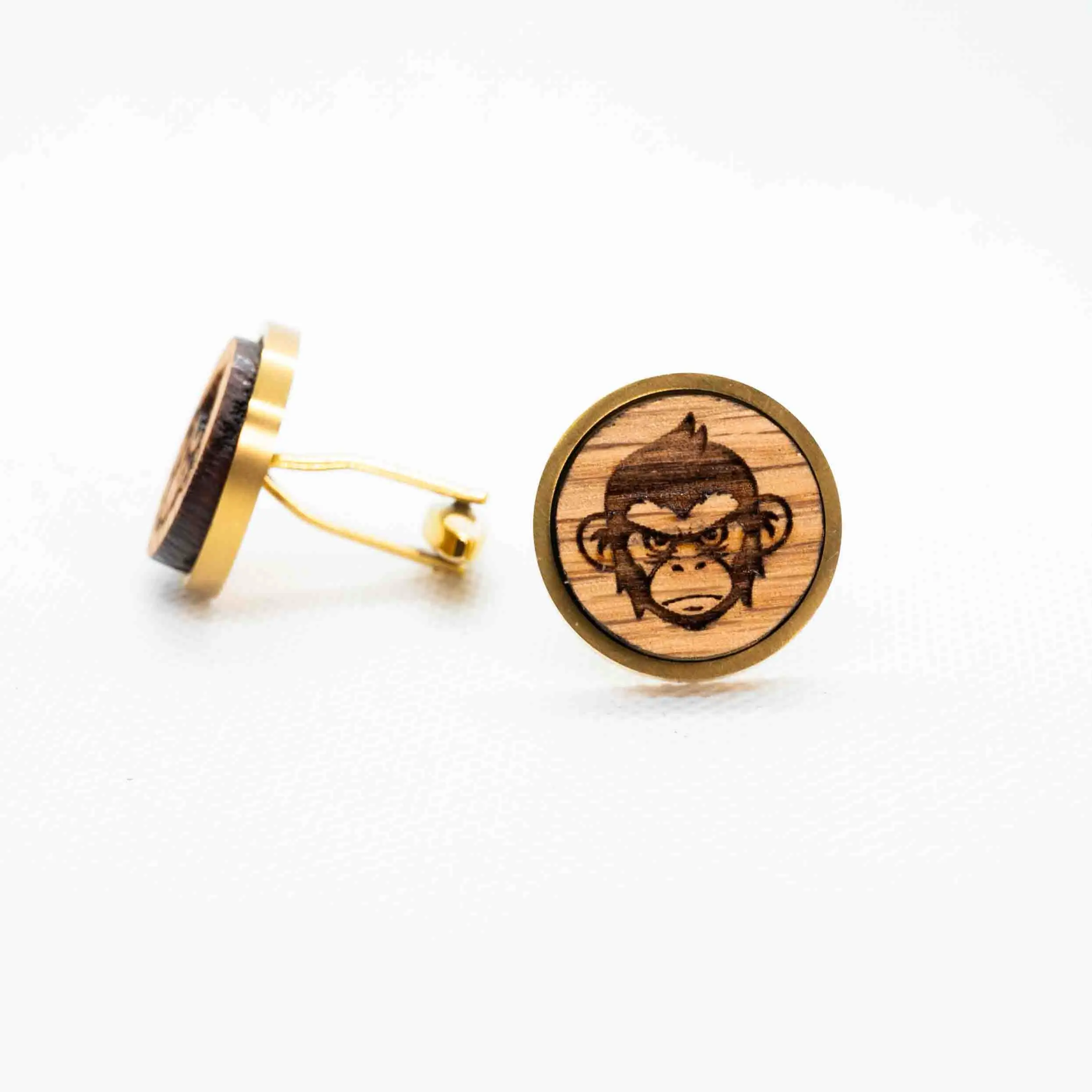 Monkey Wooden Cufflinks