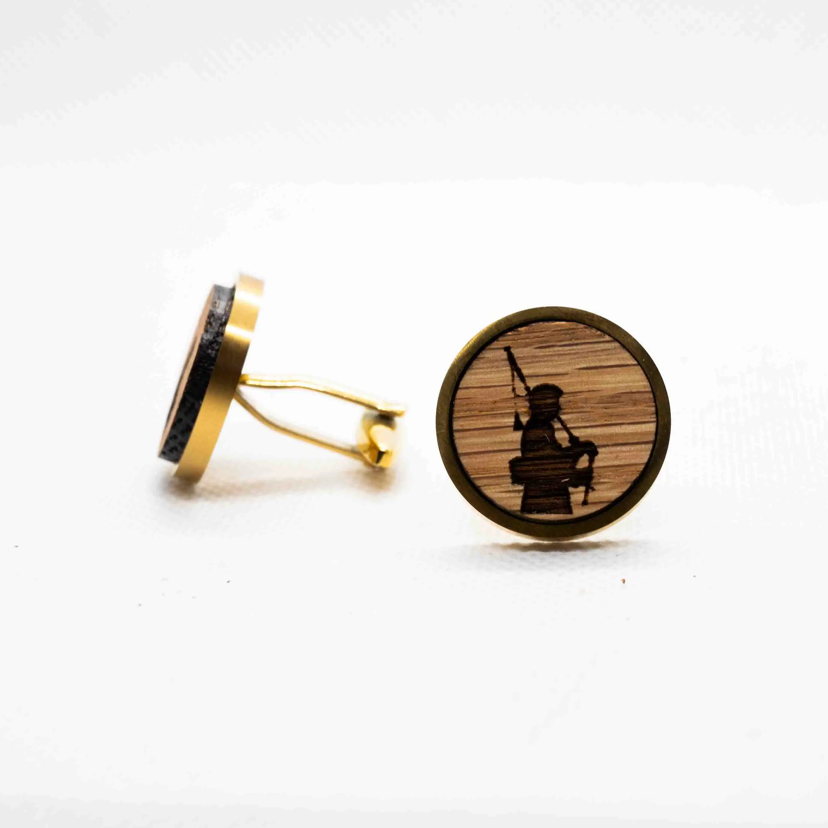 BagPiper Wooden Cufflinks