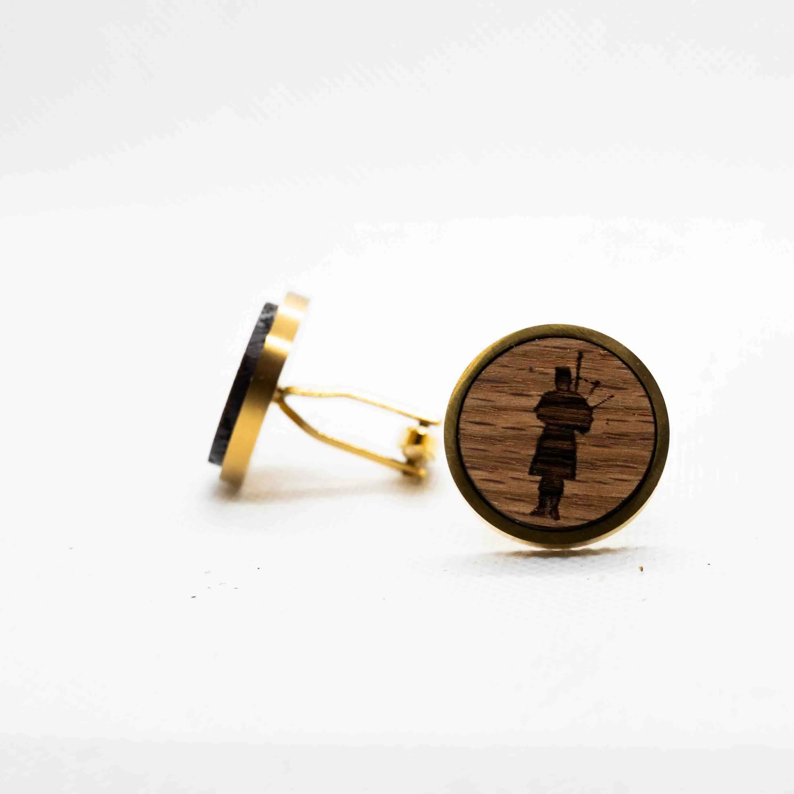 BagPiper III Wooden Cufflinks