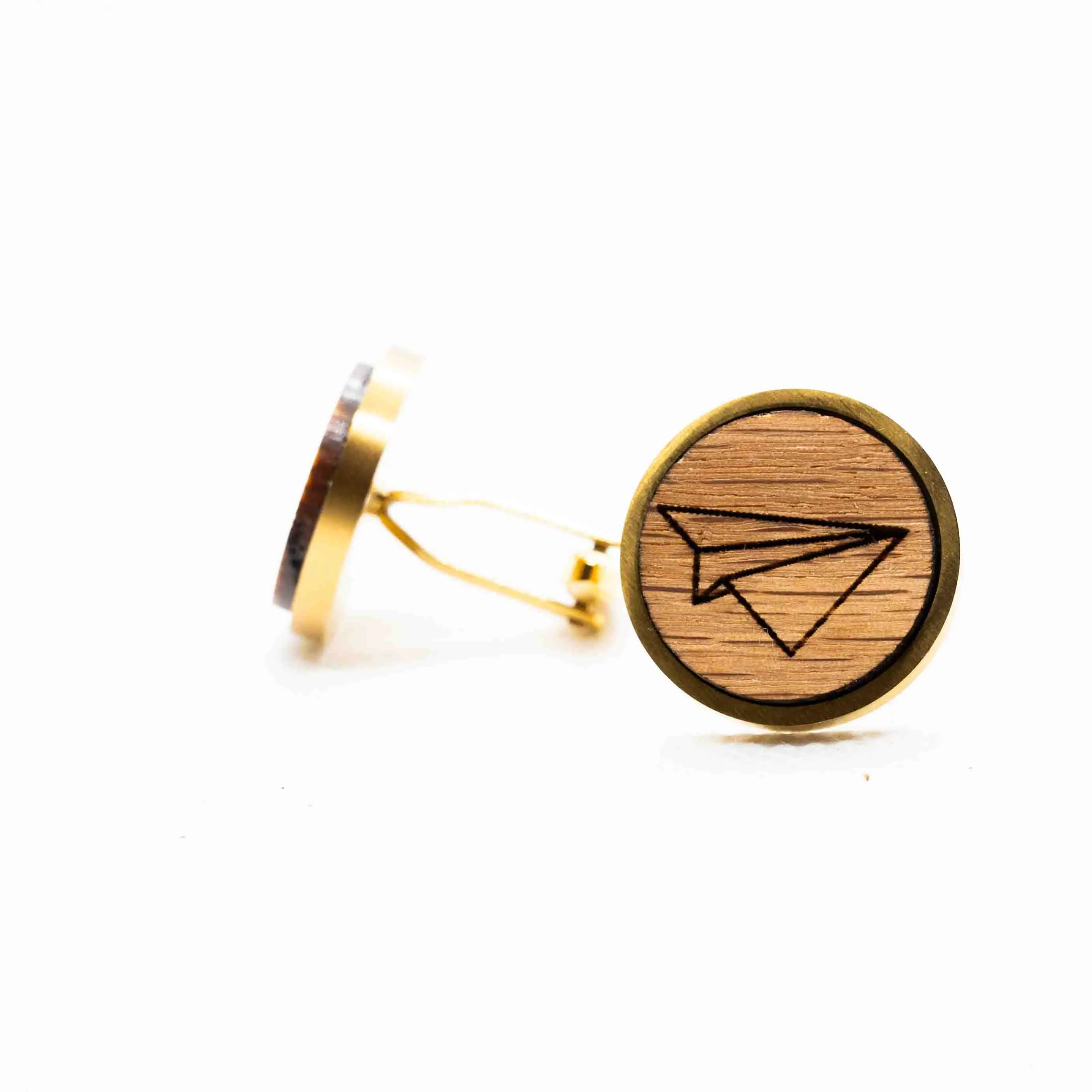 Paper Plane Wooden Cufflinks