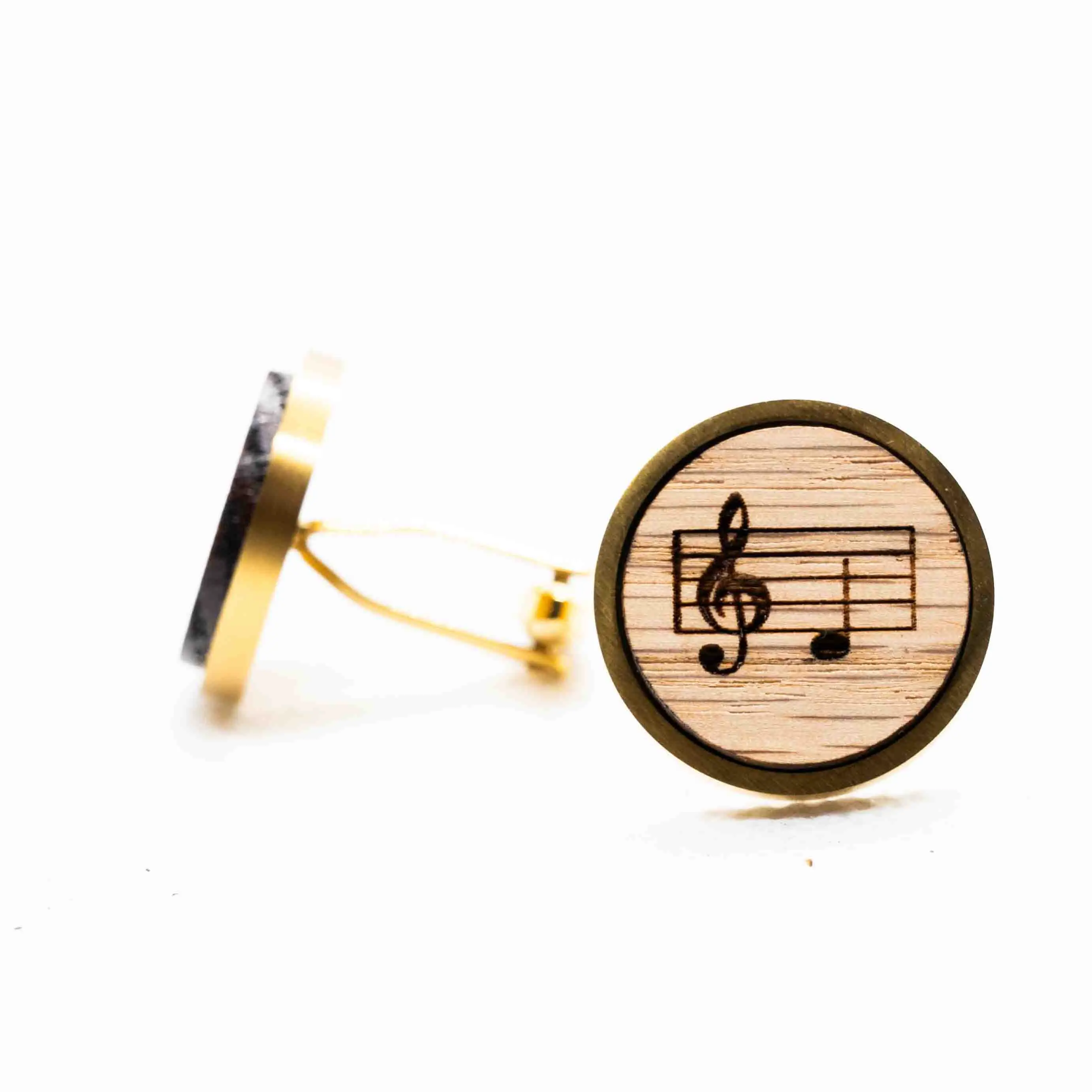 Musical Note Wooden Cufflinks