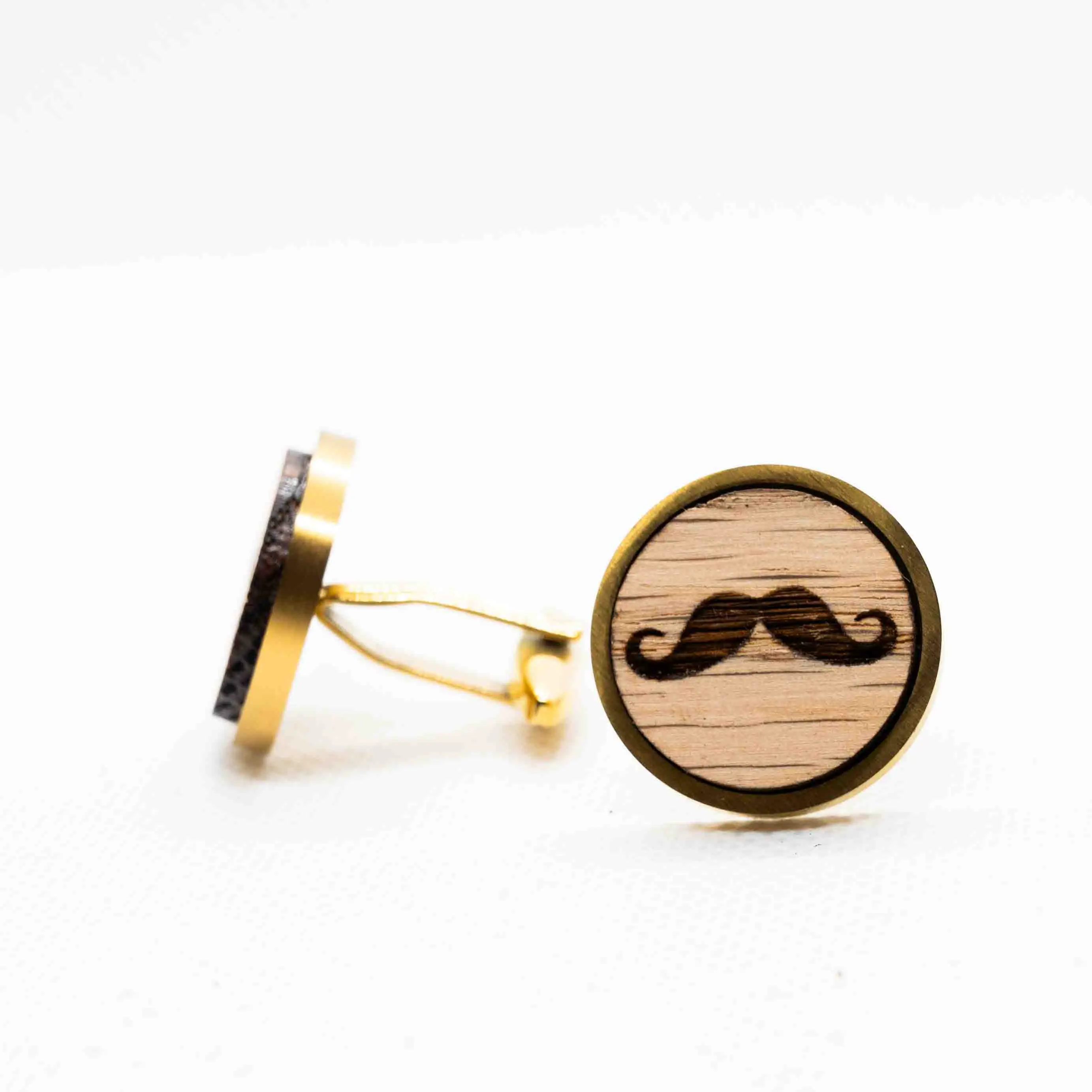 Mustache Wooden Cufflinks