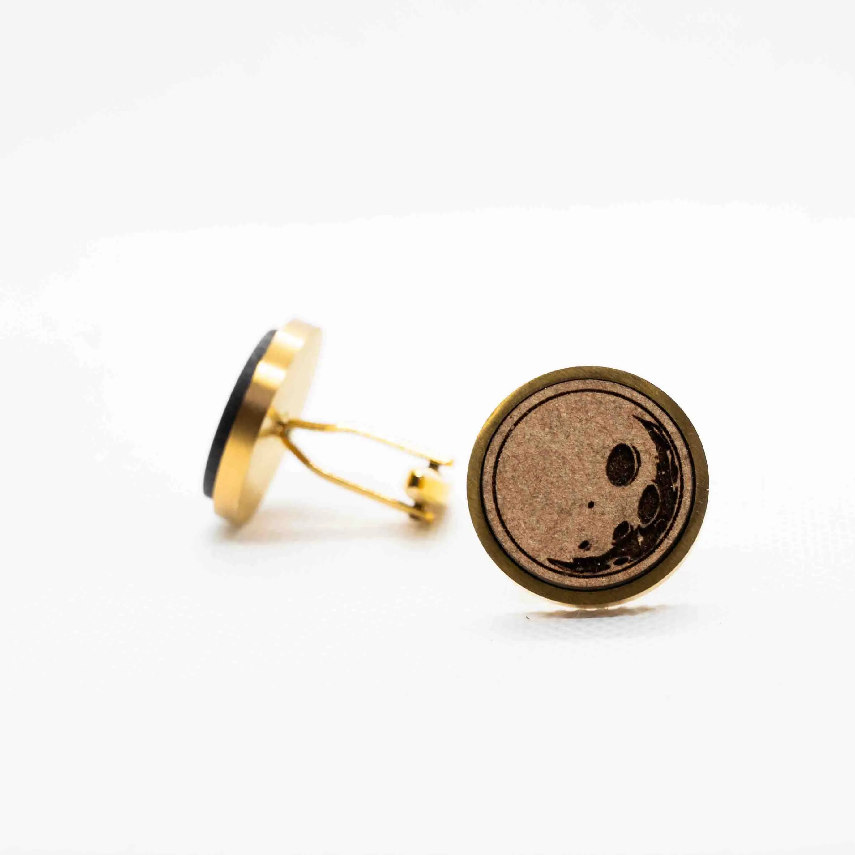 Moon Wooden Cufflinks
