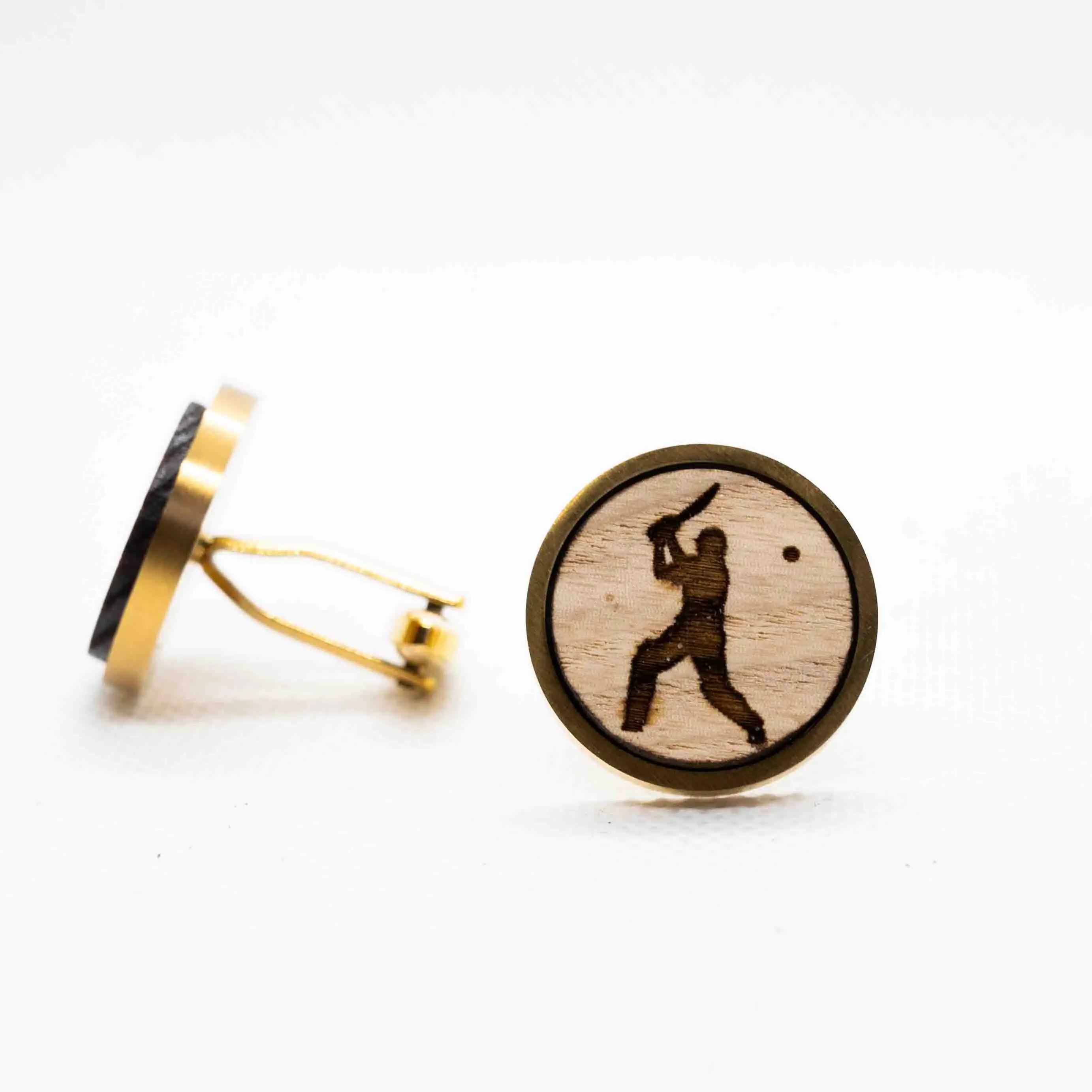 Cricket Wooden Cufflinks