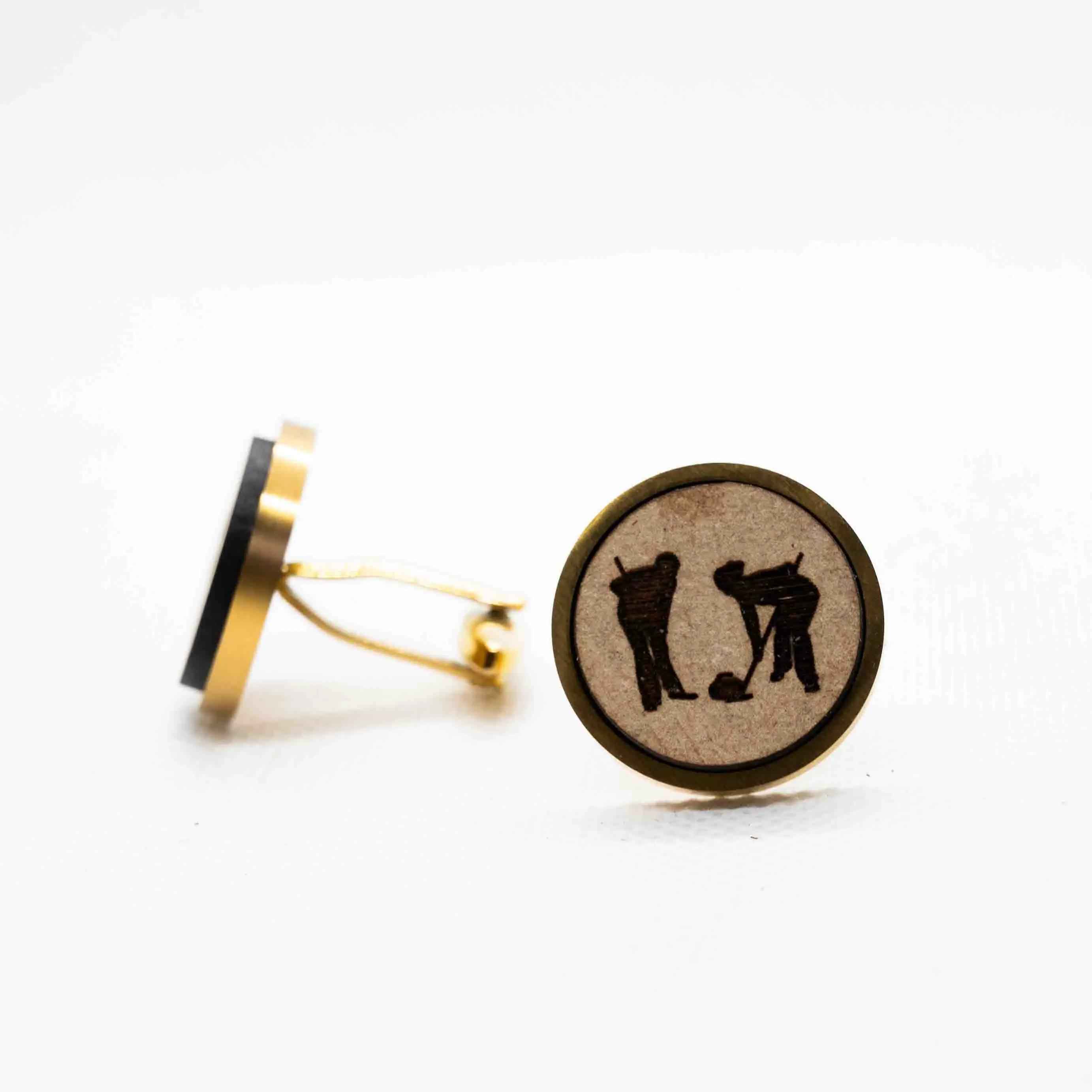 Curling Wooden Cufflinks