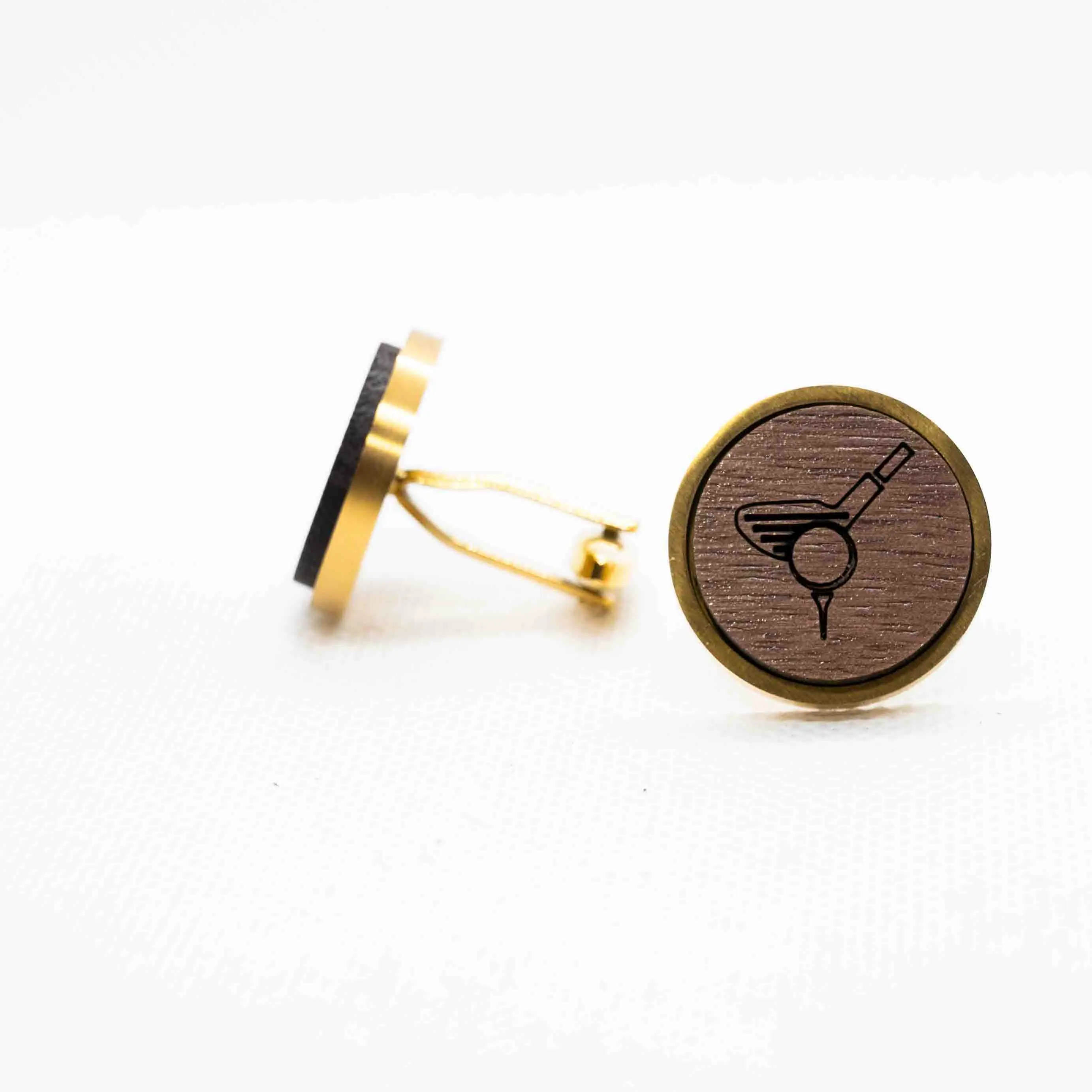 Custom Initials Golf Wooden Cufflinks