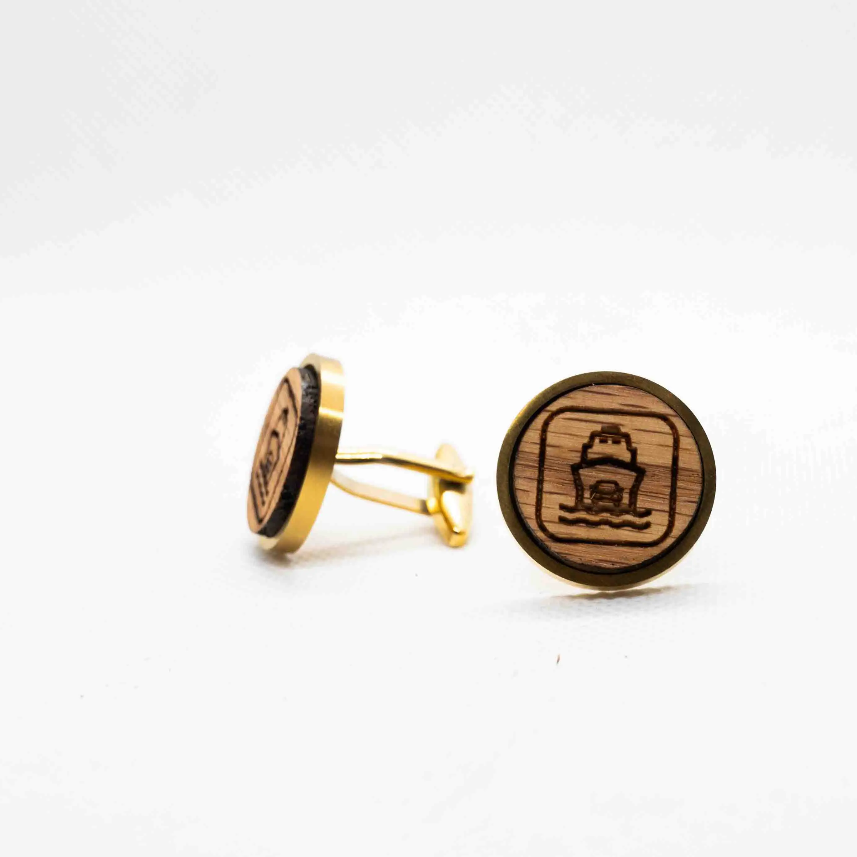 Ship Terminal Wooden Cufflinks
