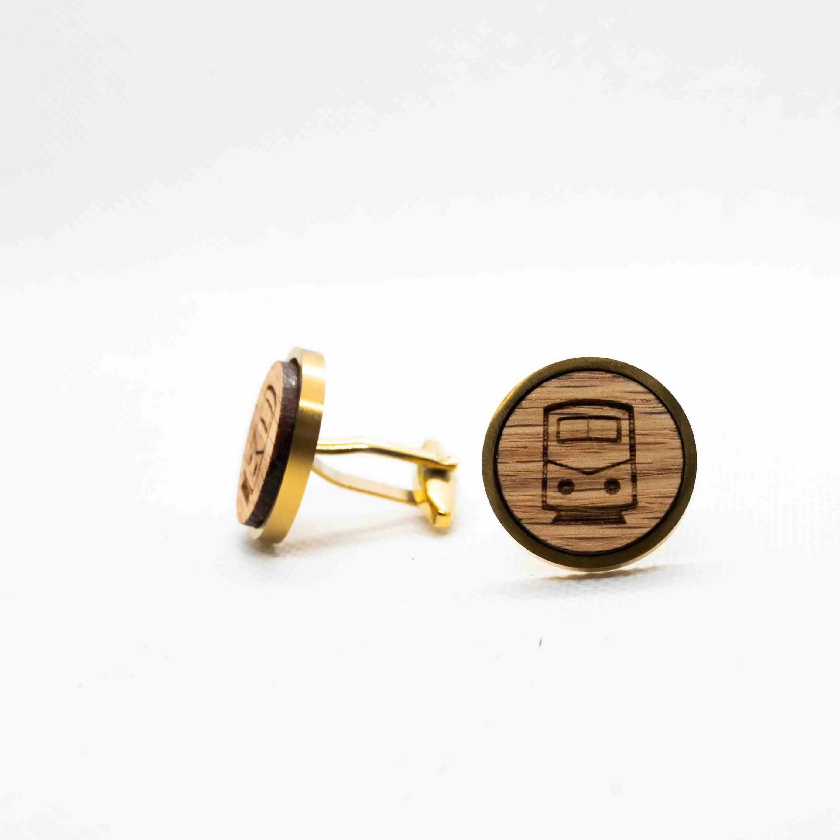 Train  Wooden Cufflinks