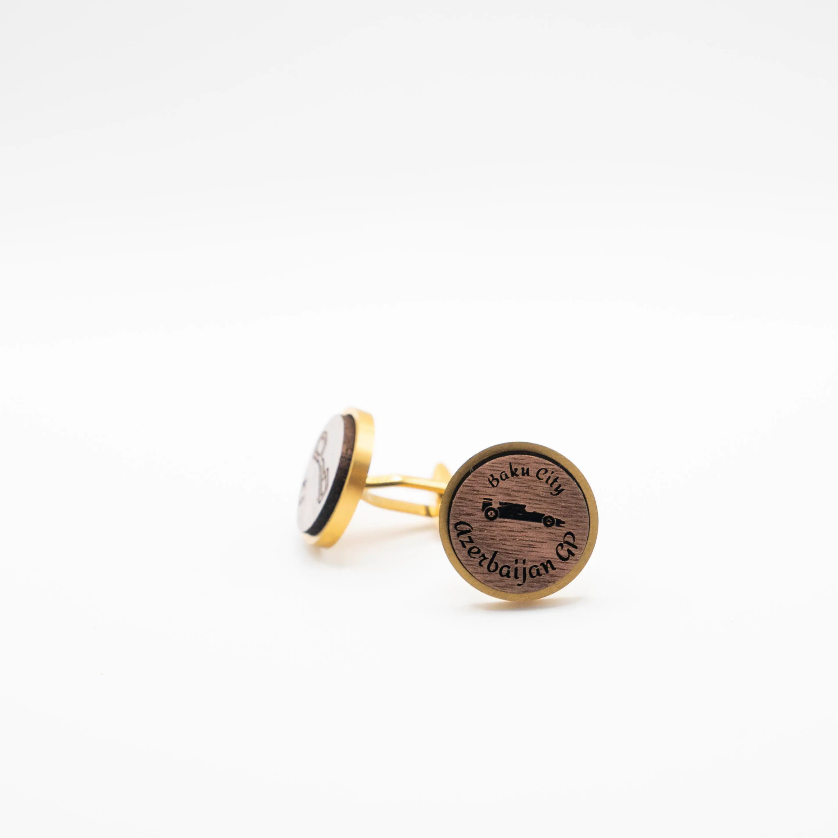 Azerbaijan F1 Grand Prix Wooden Cufflinks