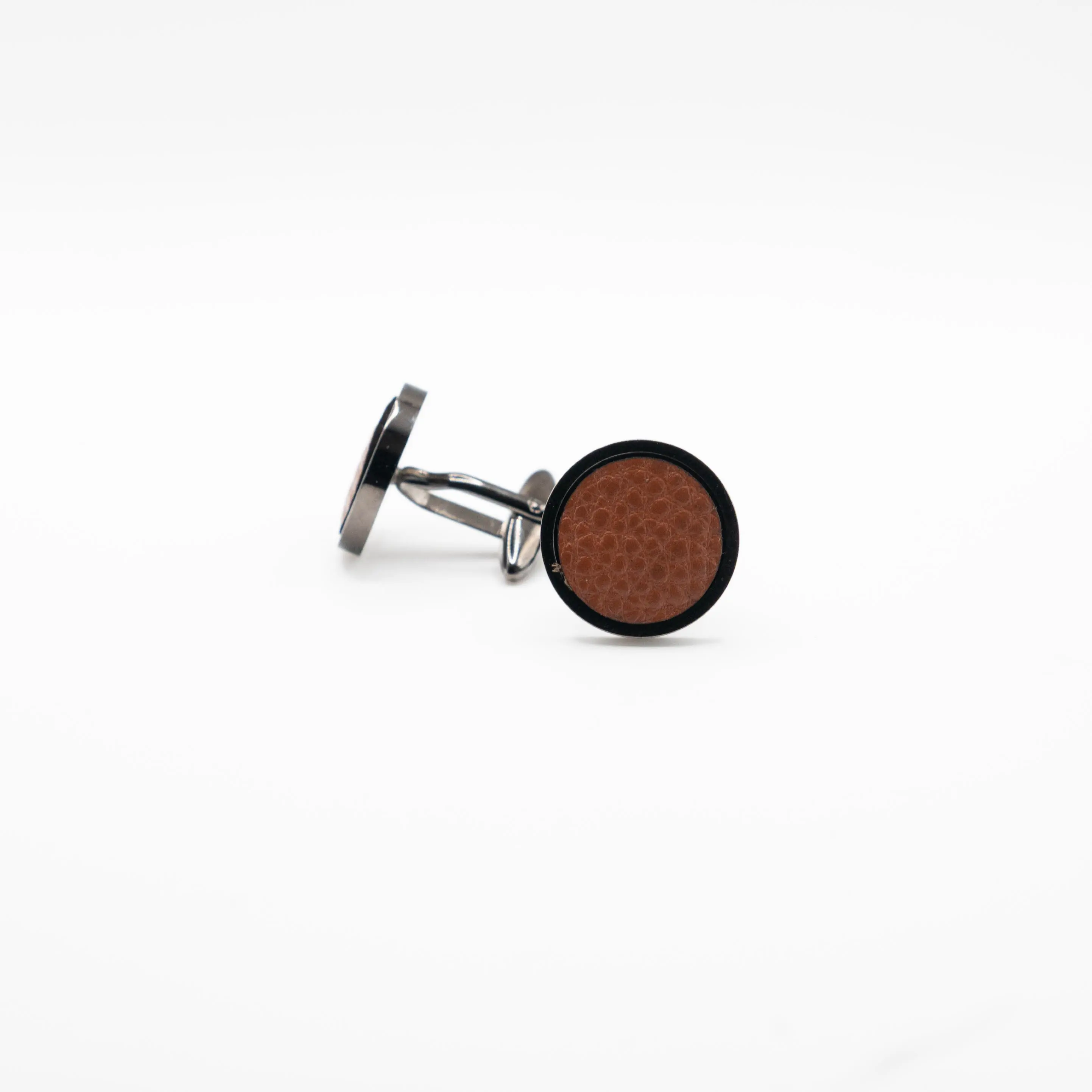 Brown Leather Cufflinks