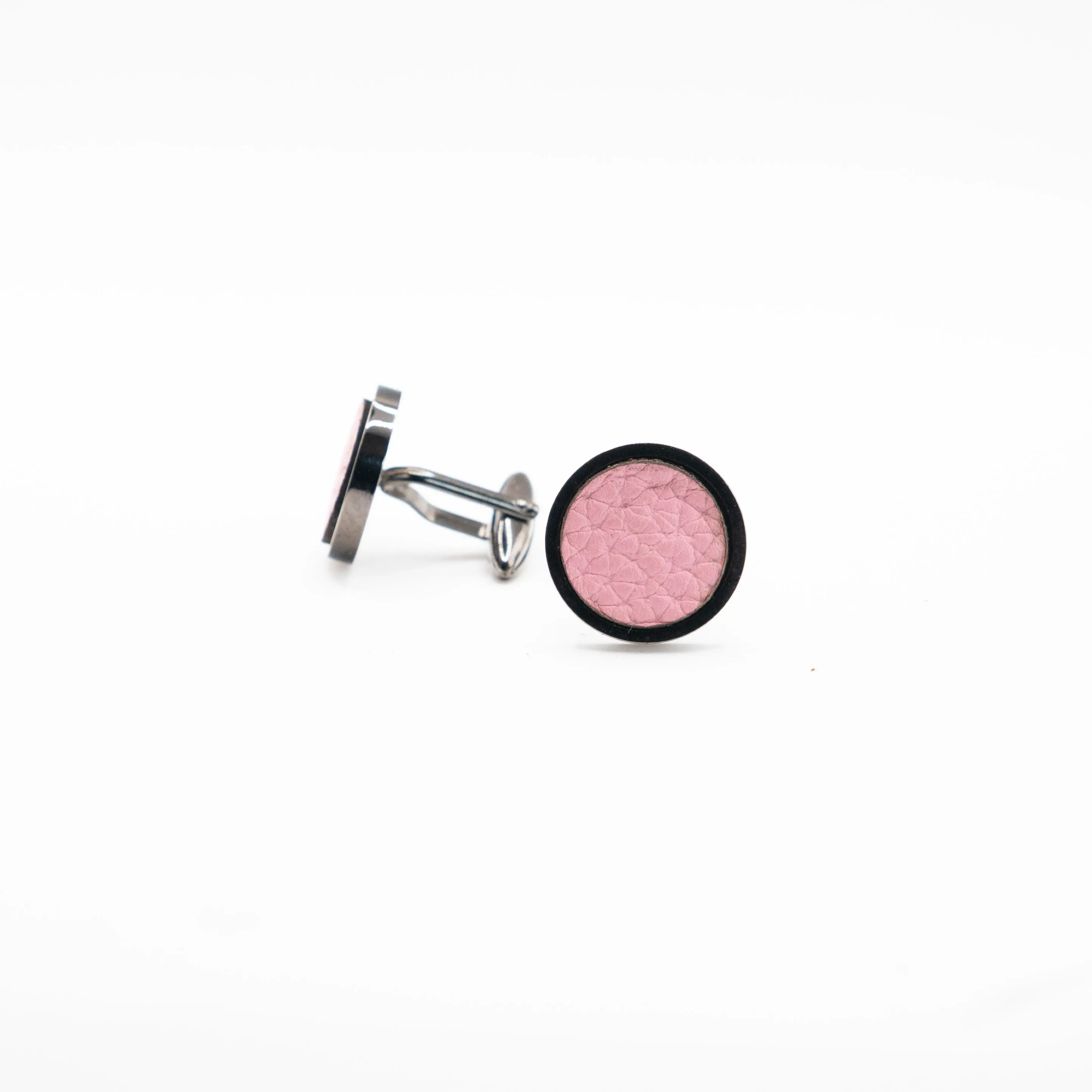 Pink  Leather Cufflinks