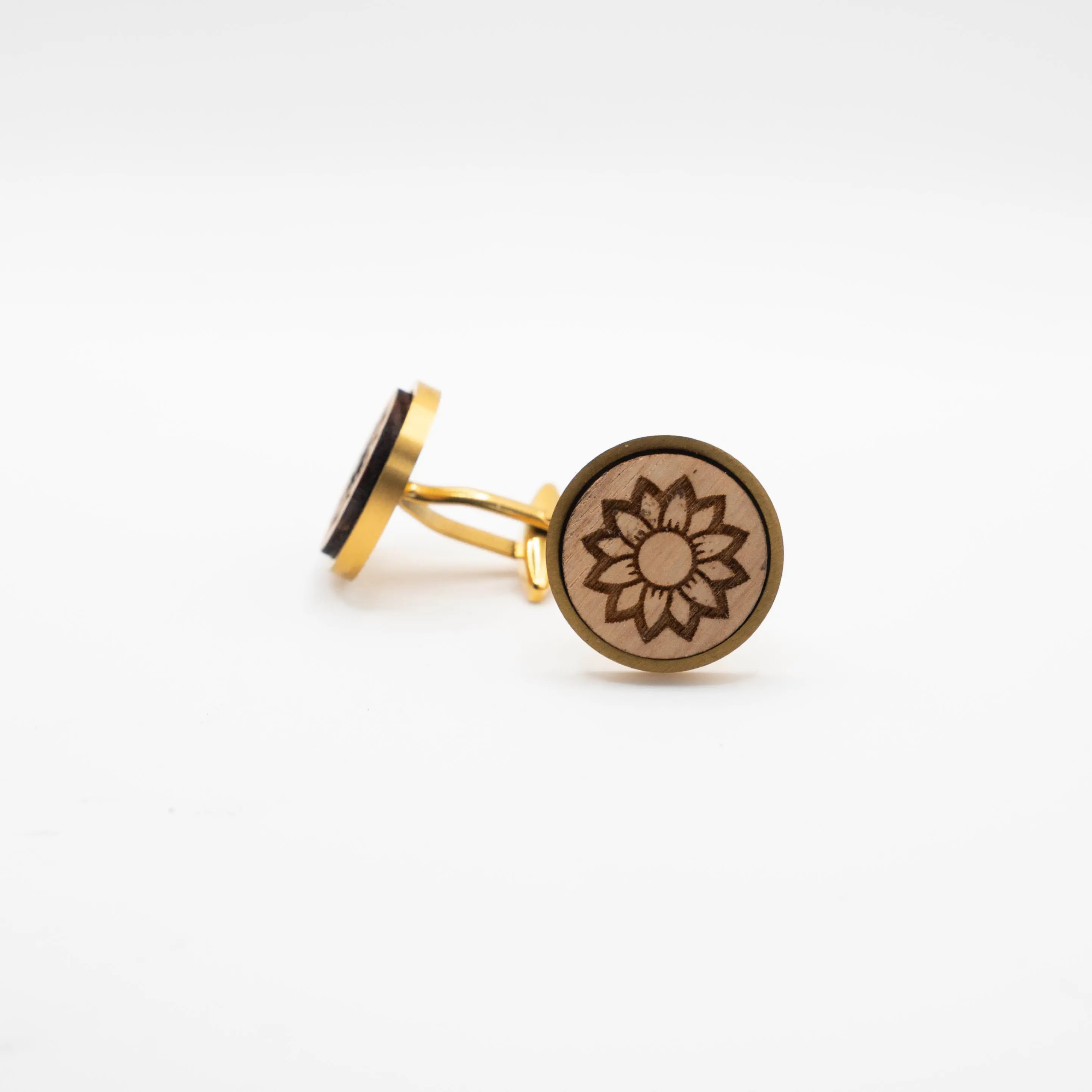 Sunflowers Wooden Cufflinks