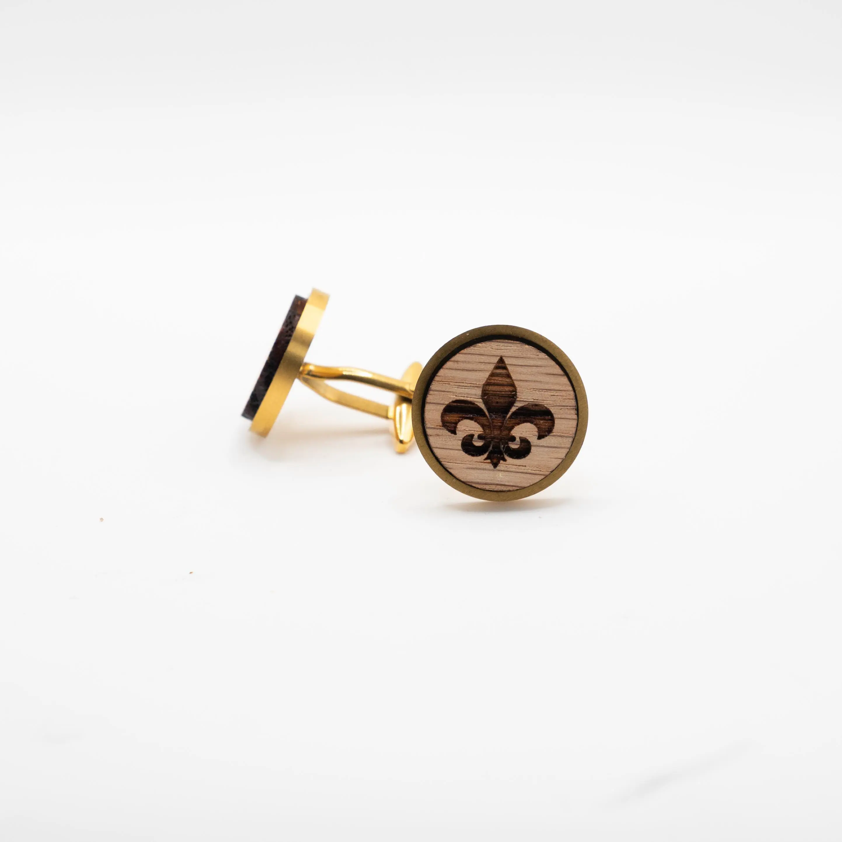 fleur-de-lis Wooden Cufflinks